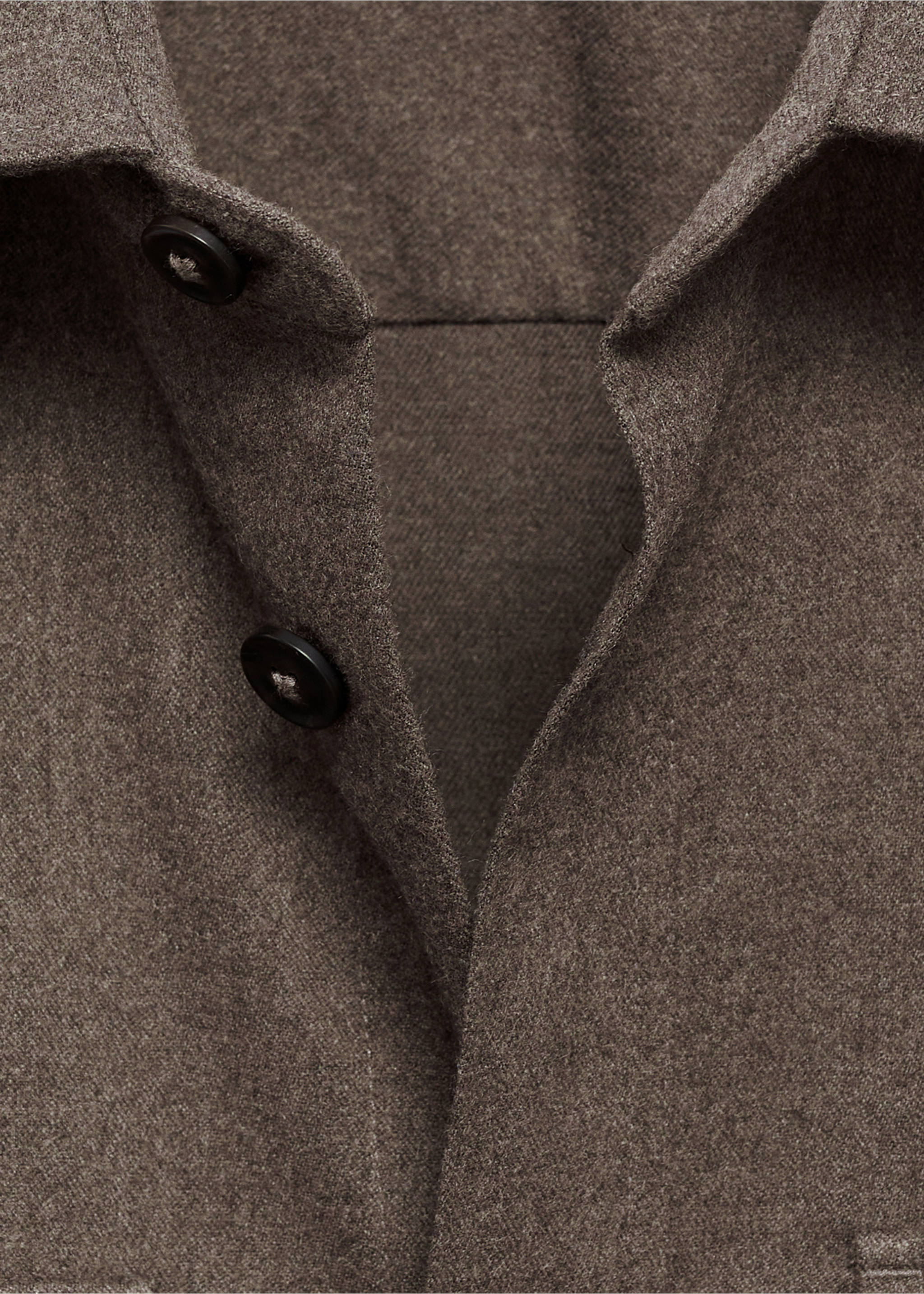 Surchemise flanelle regular-fit poches - Détail de l'article 8, Gris vison. Ref: 77077922-00.