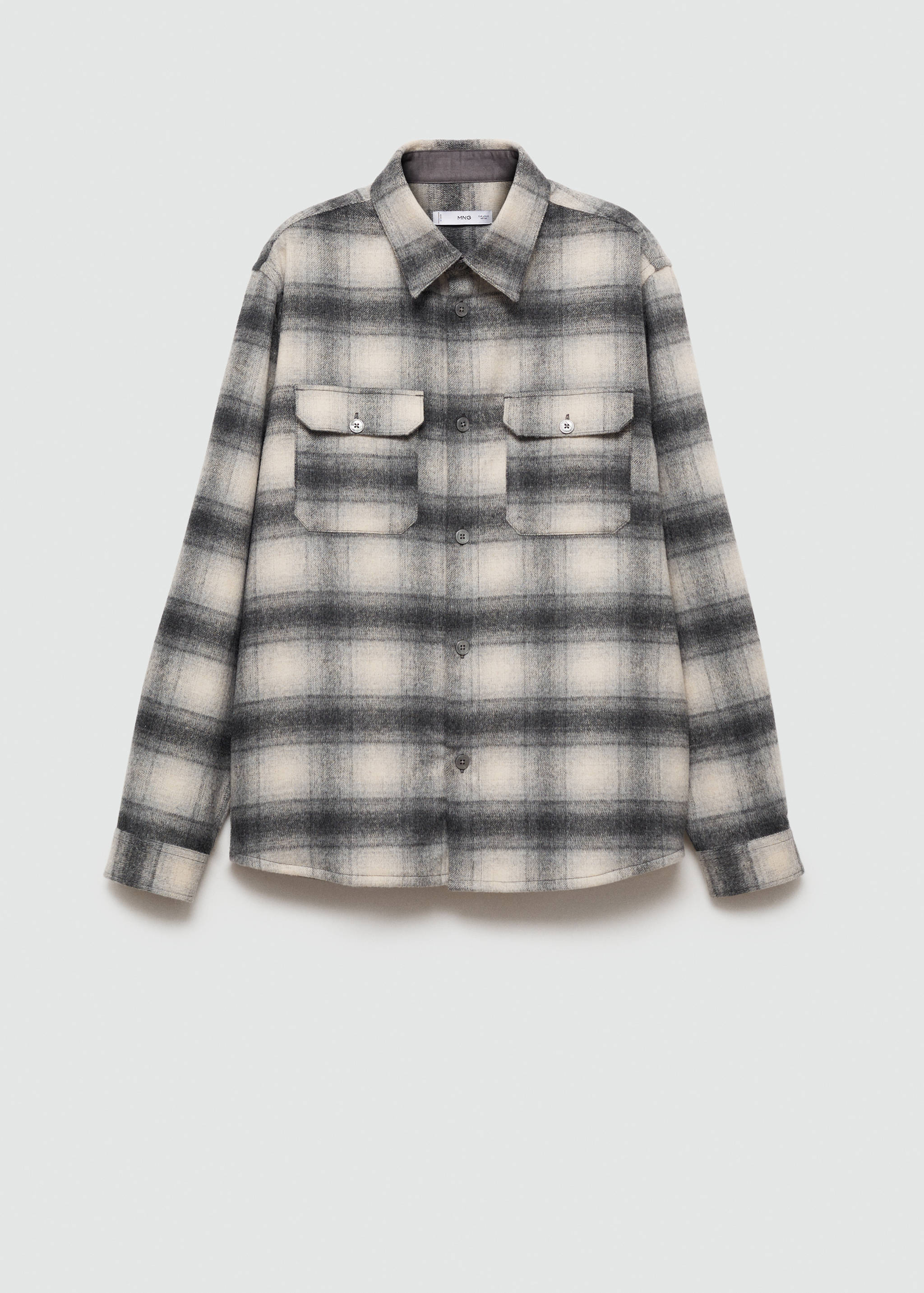 Kariertes Woll-Overshirt mit Taschen - Artikel ohne Model