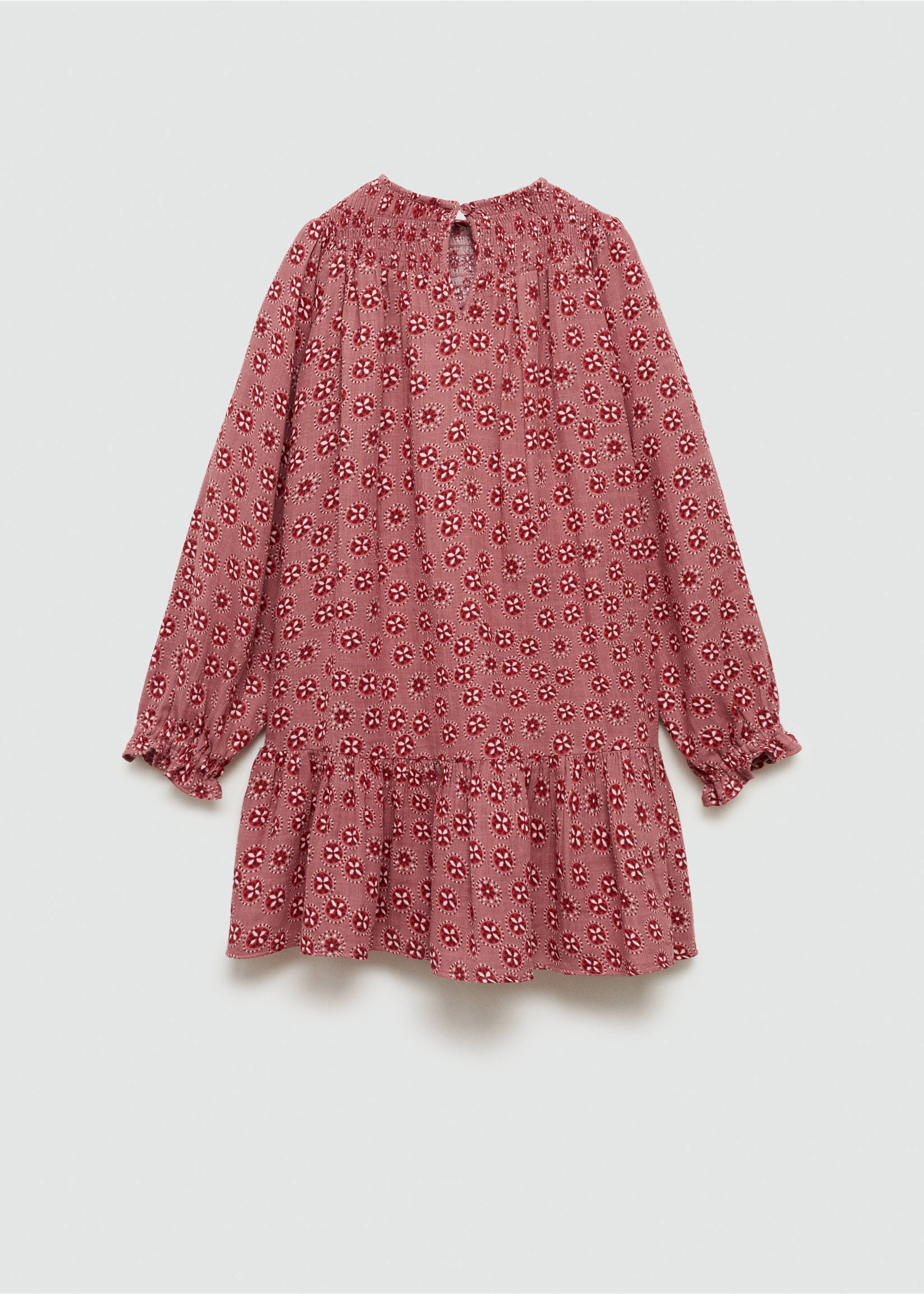 Flowers cotton dress - Reverse of the article, Pink. Ref: 77077927-00.