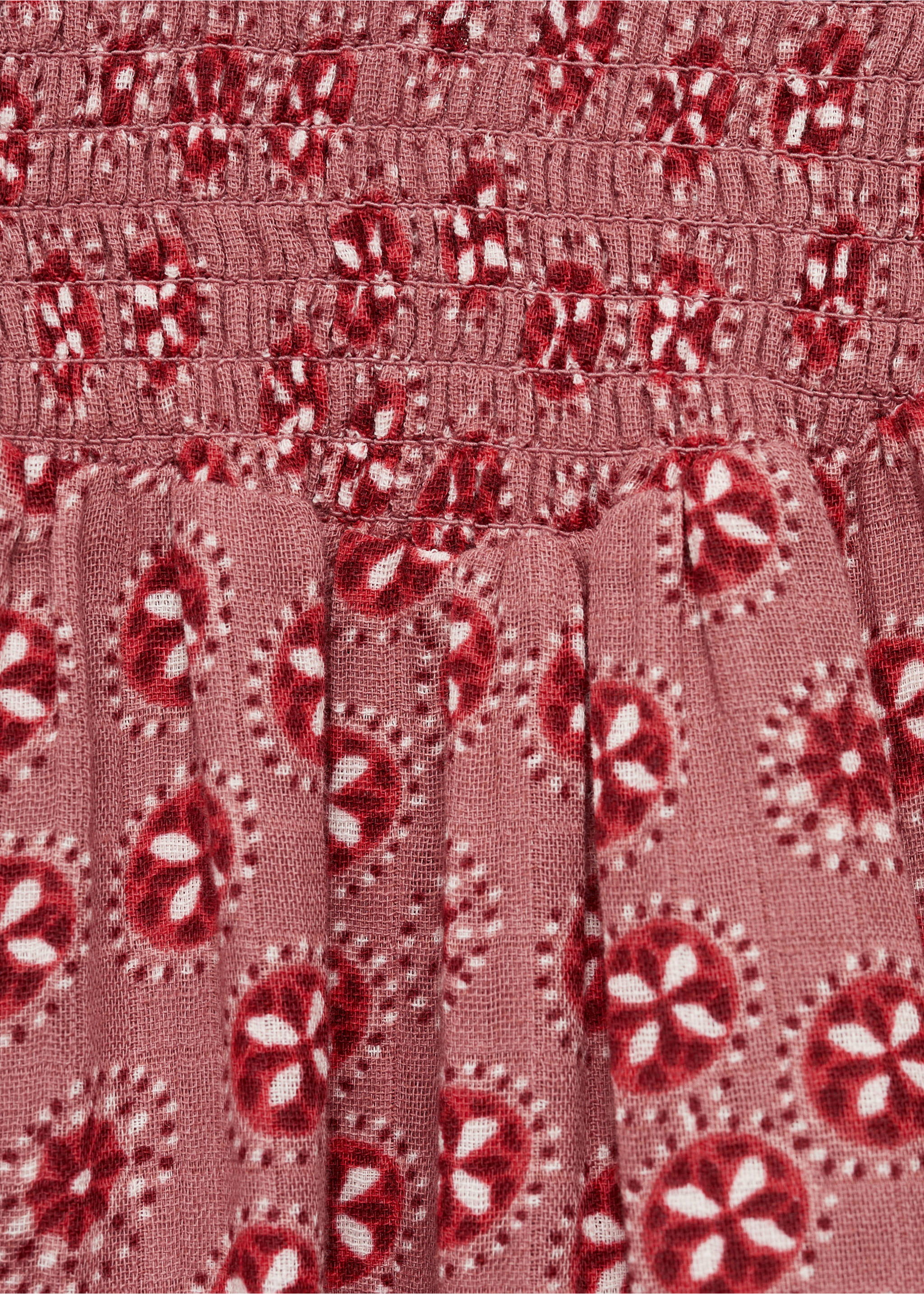 Flowers cotton dress - Details of the article 8, Pink. Ref: 77077927-00.