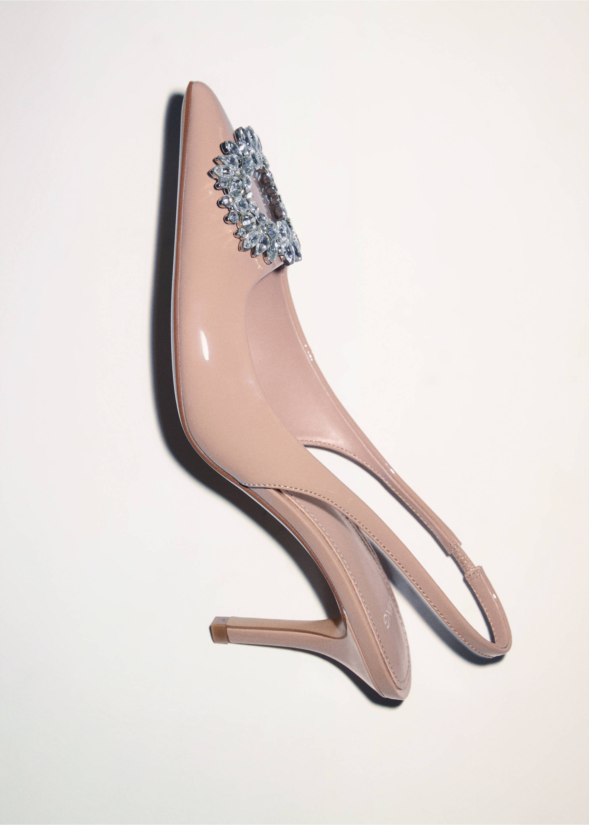 Jewel-heel shoes - Details of the article 5, Nude. Ref: 77077930-00.