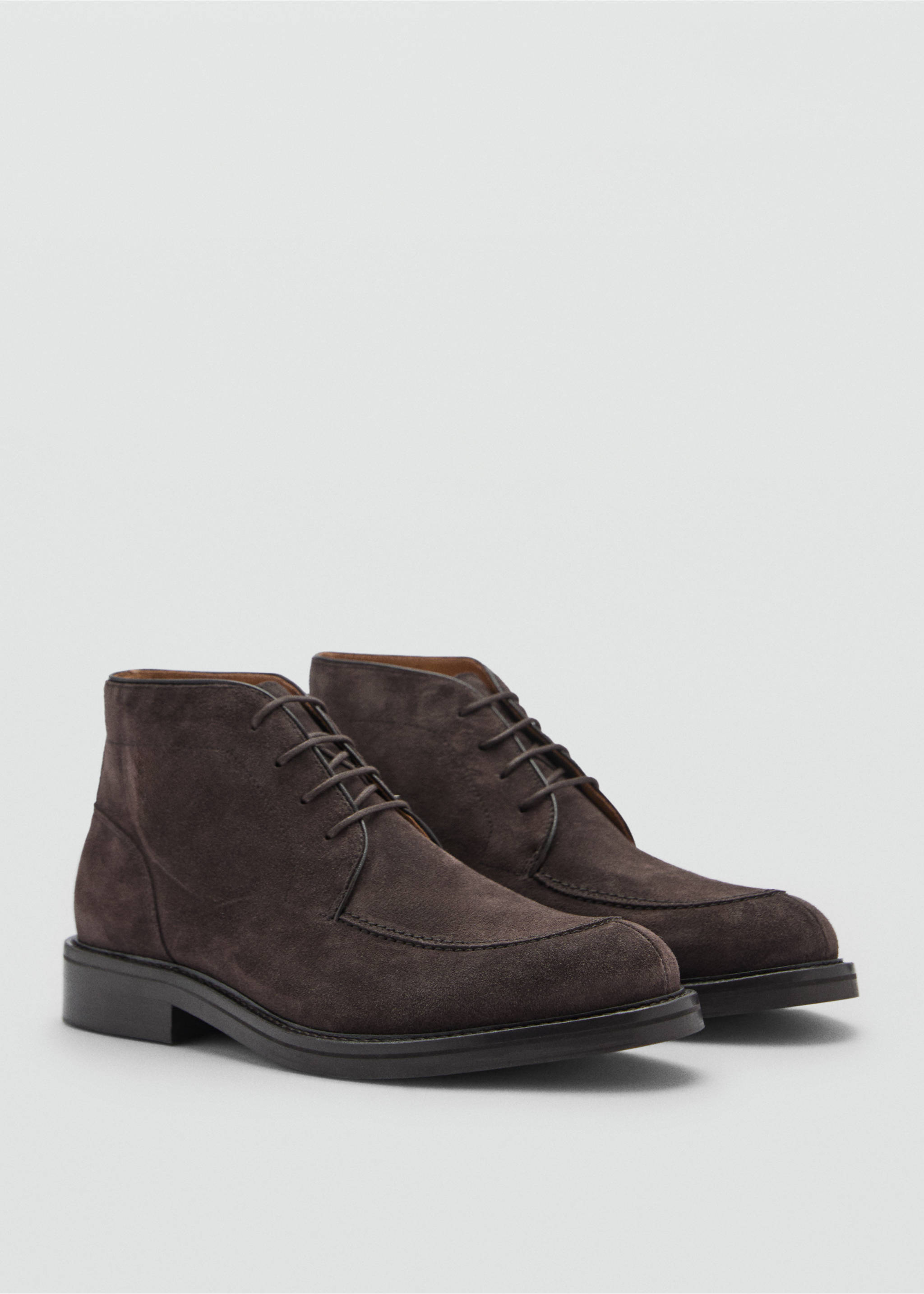 Suede leather ankle boots - Medium plane, Brown. Ref: 77077932-00.