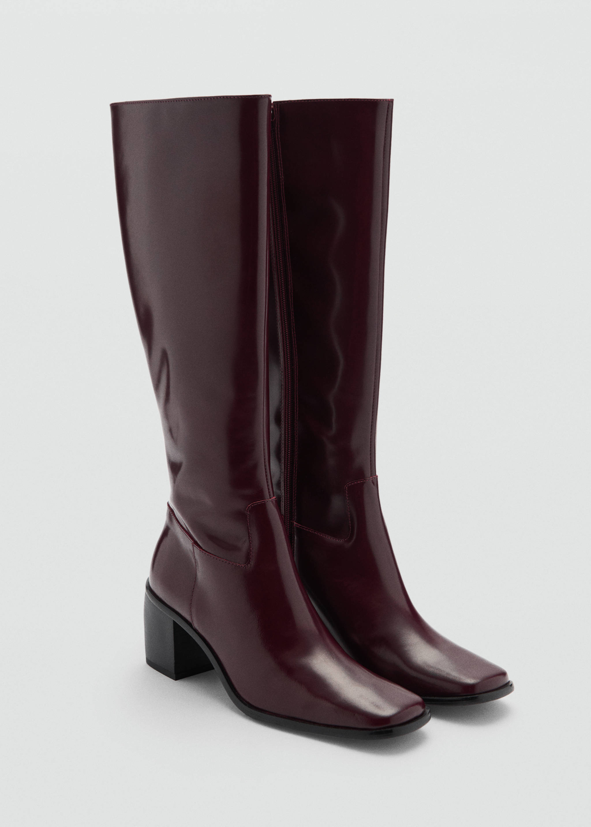 Leather boots with zip - Medium plane