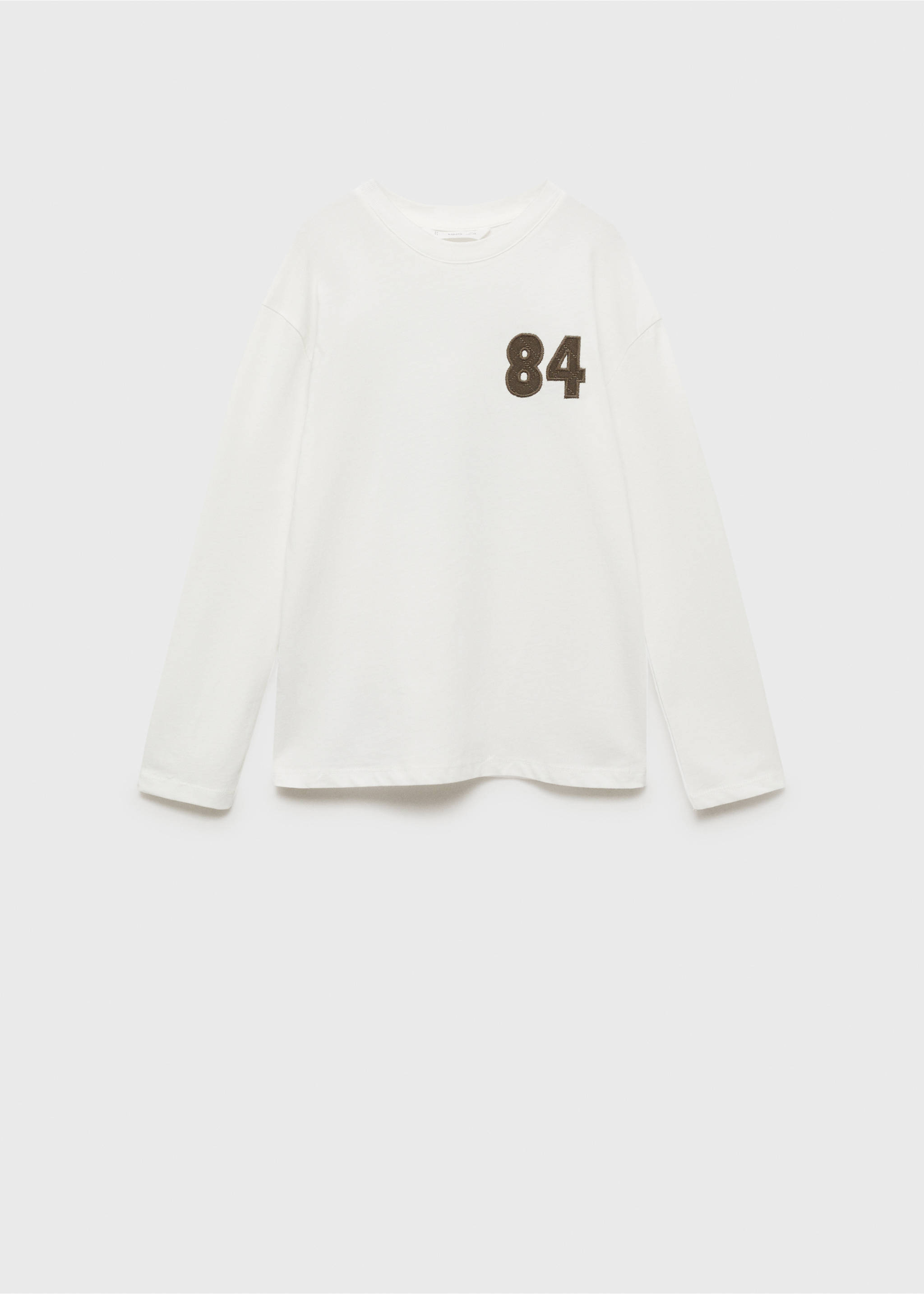 Embroidered details print t-shirt - Article without model, Off White. Ref: 77077934-00.