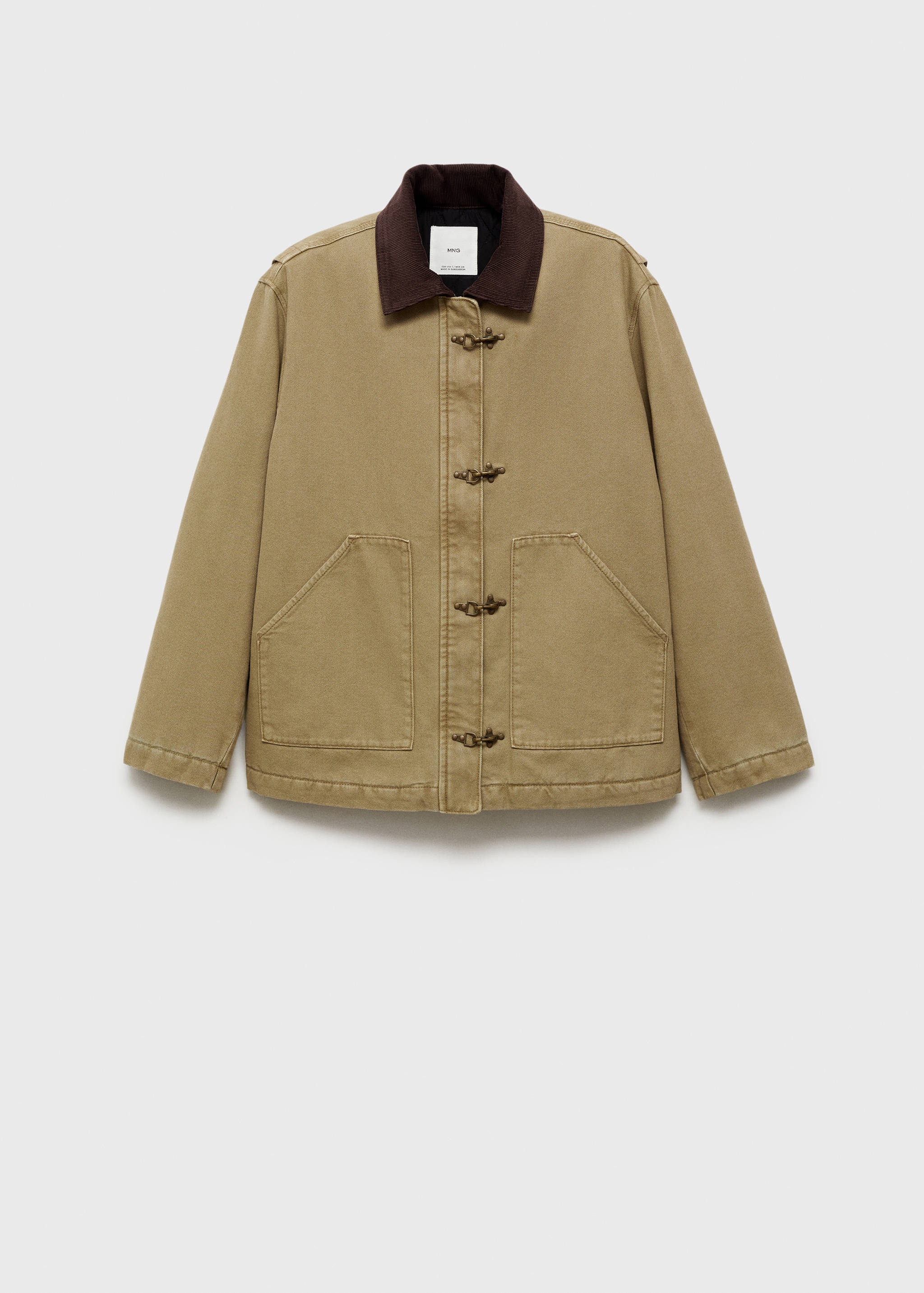 barn jacket with contrasting collar and pockets - Article without model