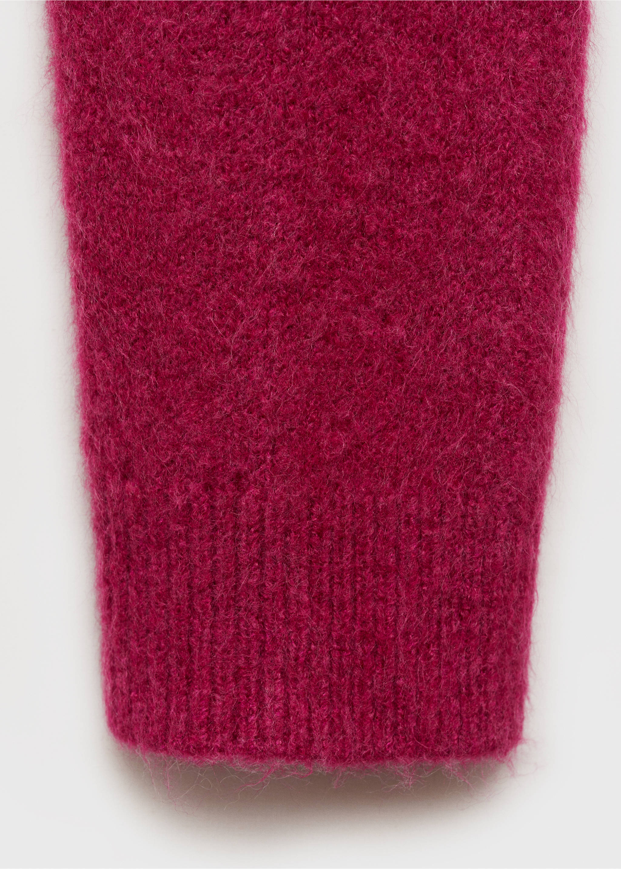 Long-sleeve knitted sweater - Details of the article 0, Fuchsia. Ref: 77078266-00.