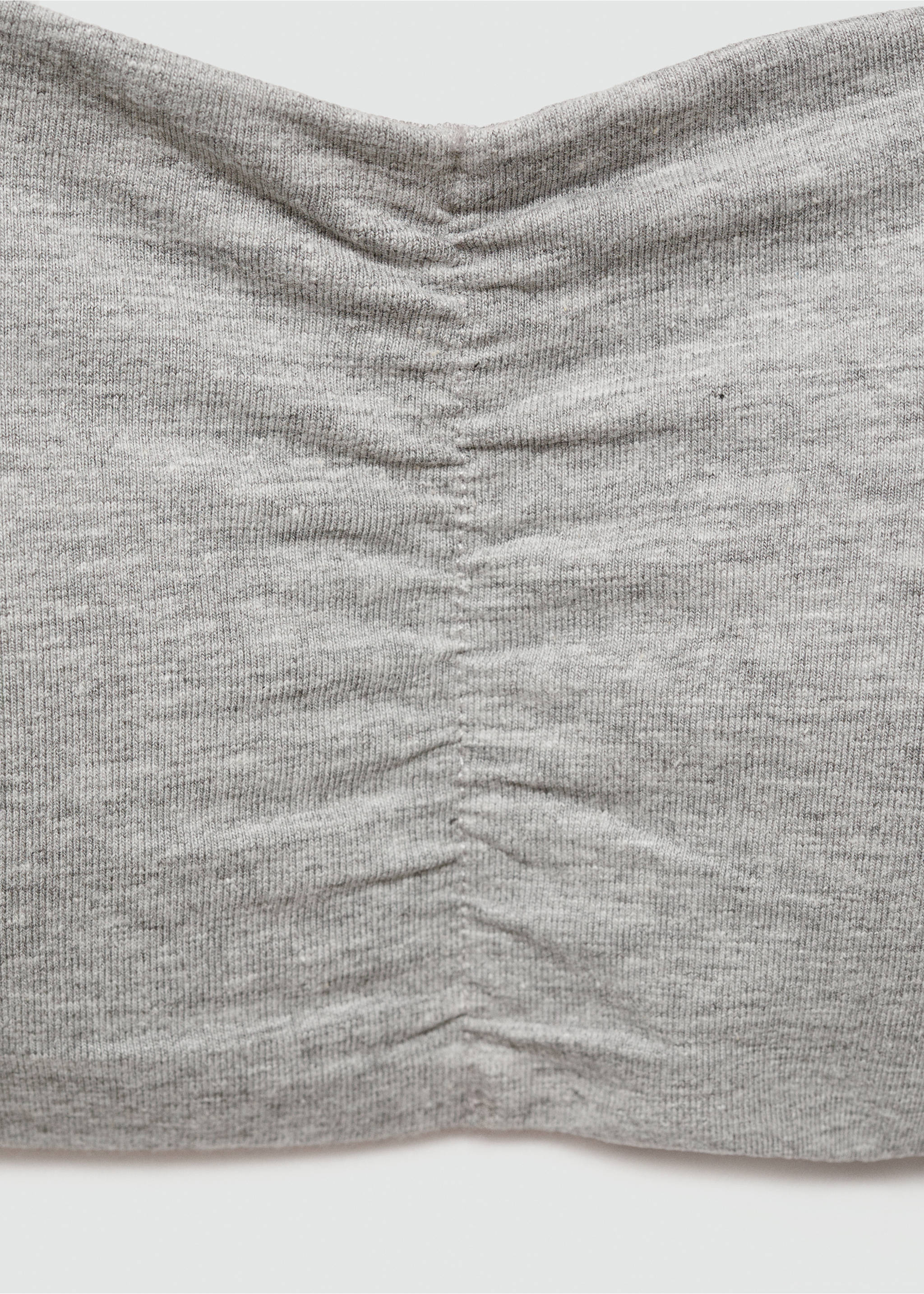 Ruched bandeau top - Details of the article 0, Medium Heather Grey. Ref: 77078274-00.
