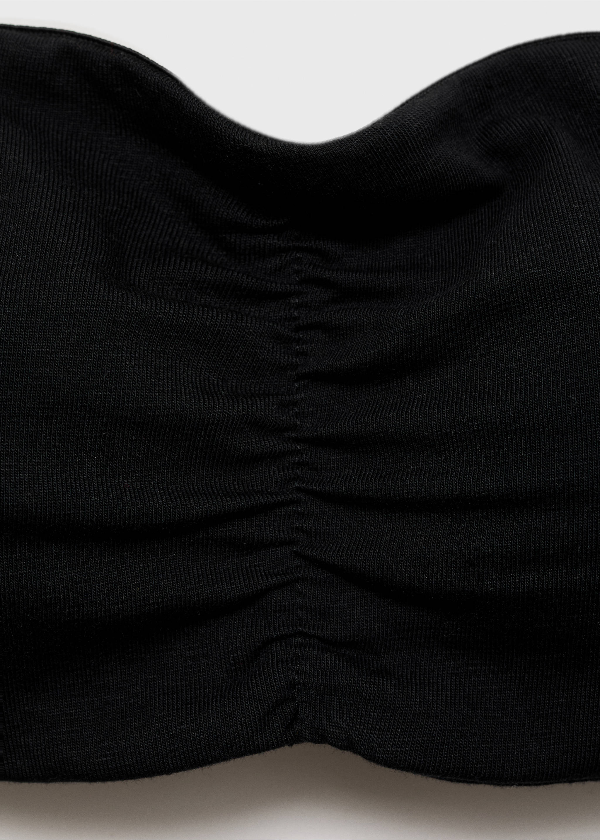 Ruched bandeau top - Details of the article 0, Black. Ref: 77078274-00.