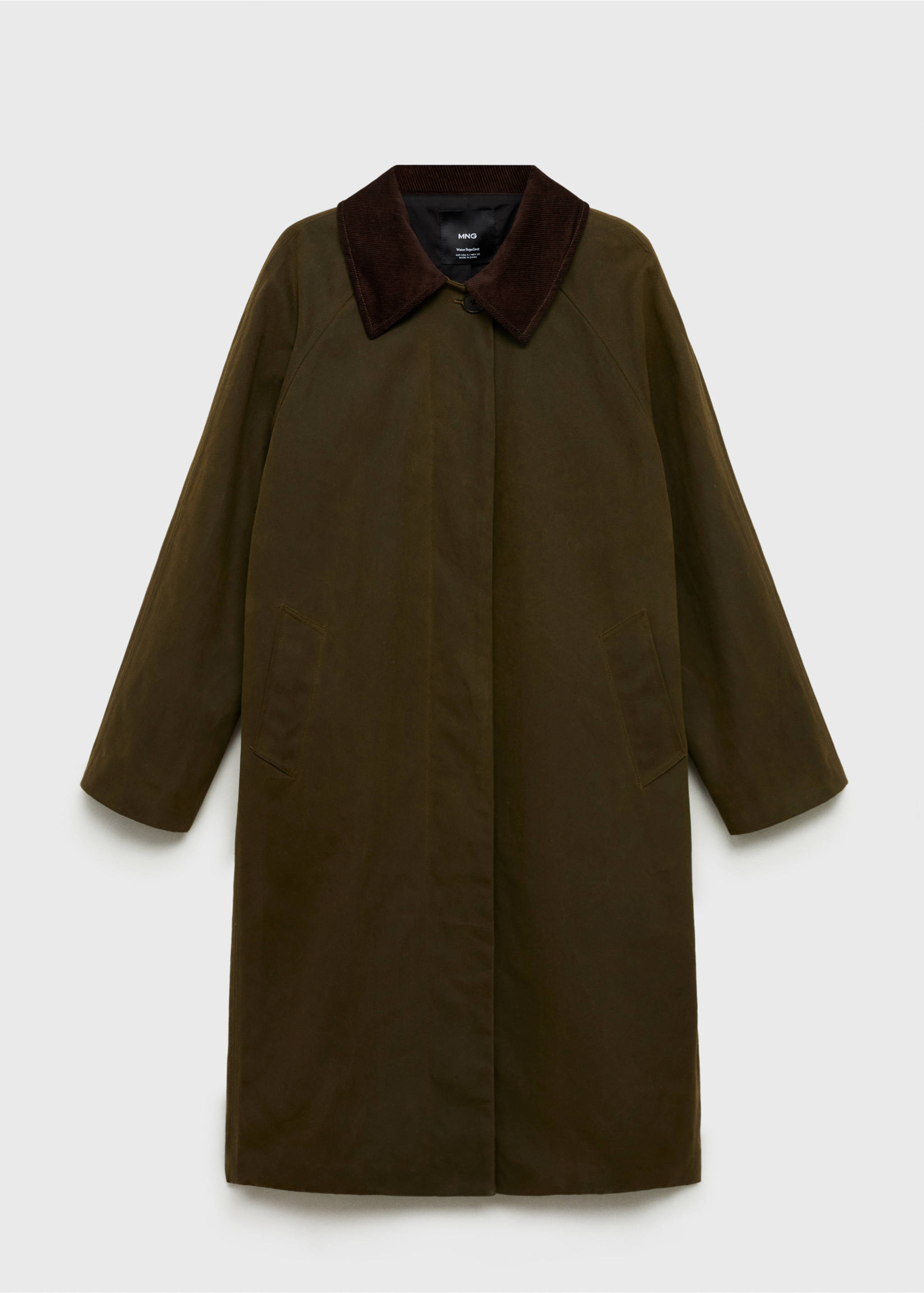 Long corduroy collar parka - Article without model, Khaki. Ref: 77078277-00.