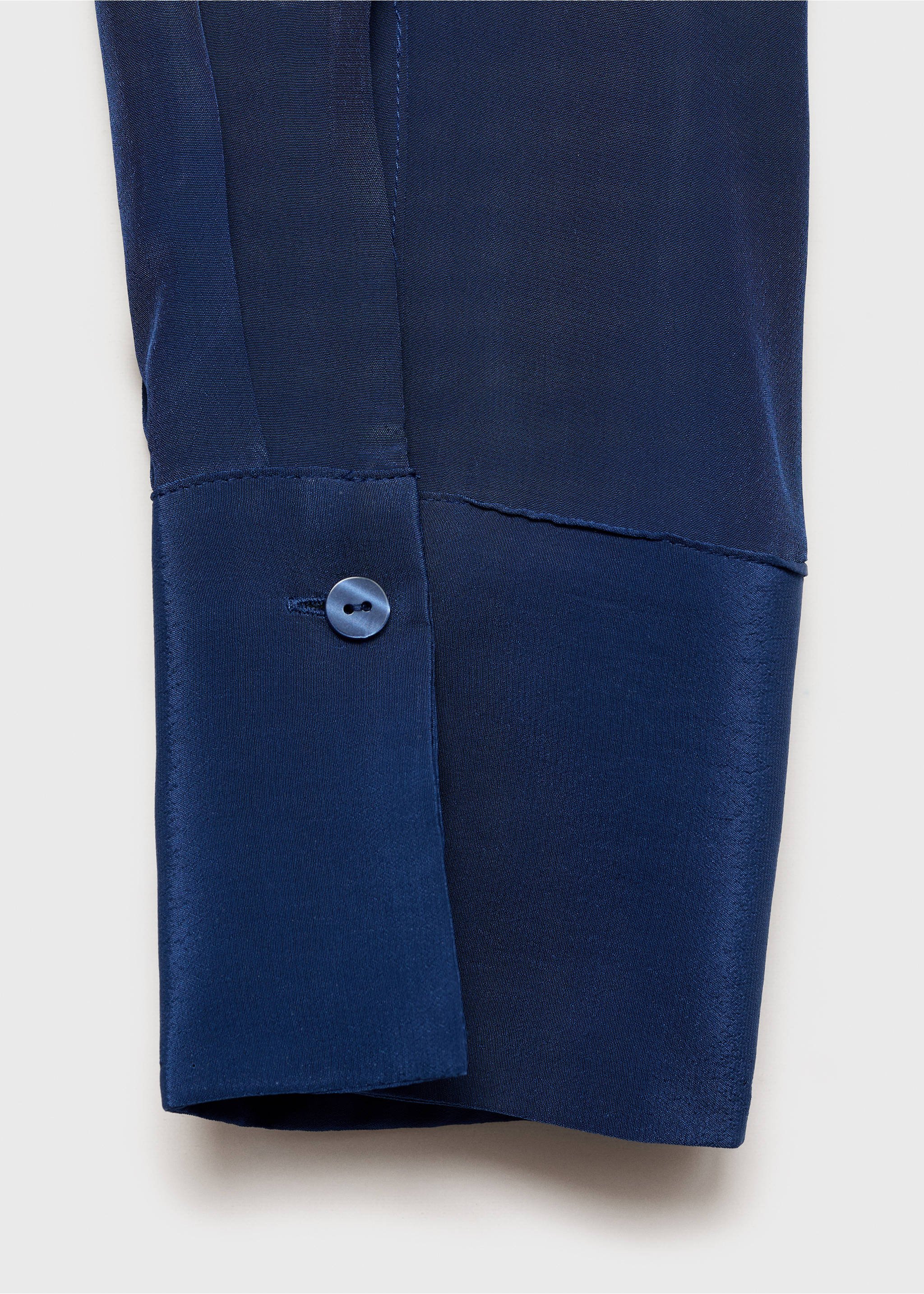 Satin shirt with bow - Details of the article 0, Medium Brown. Ref: 77079055-00.