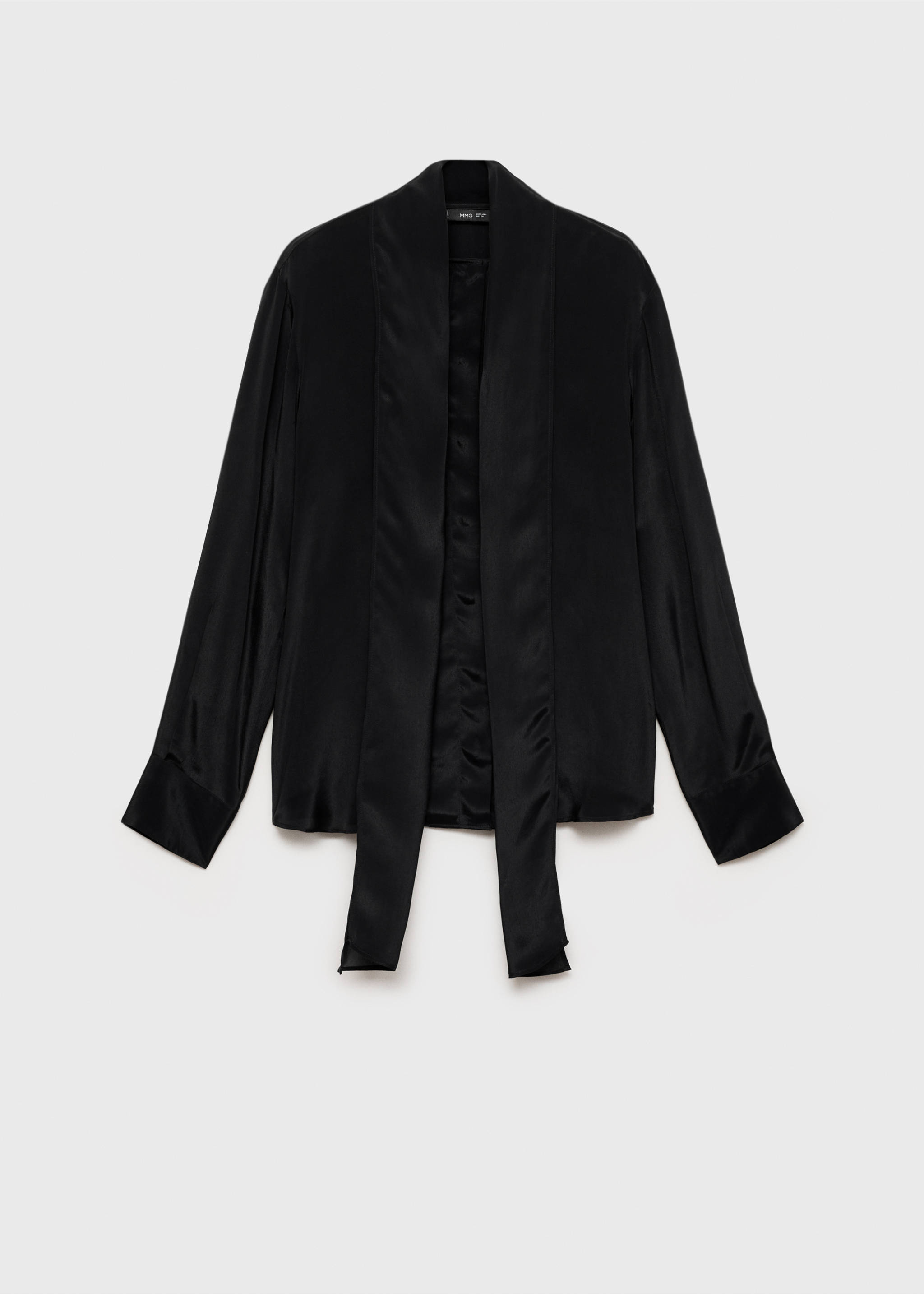 Chemise satinée nœud - Article sans modèle, Noir. Ref: 77079055-00.