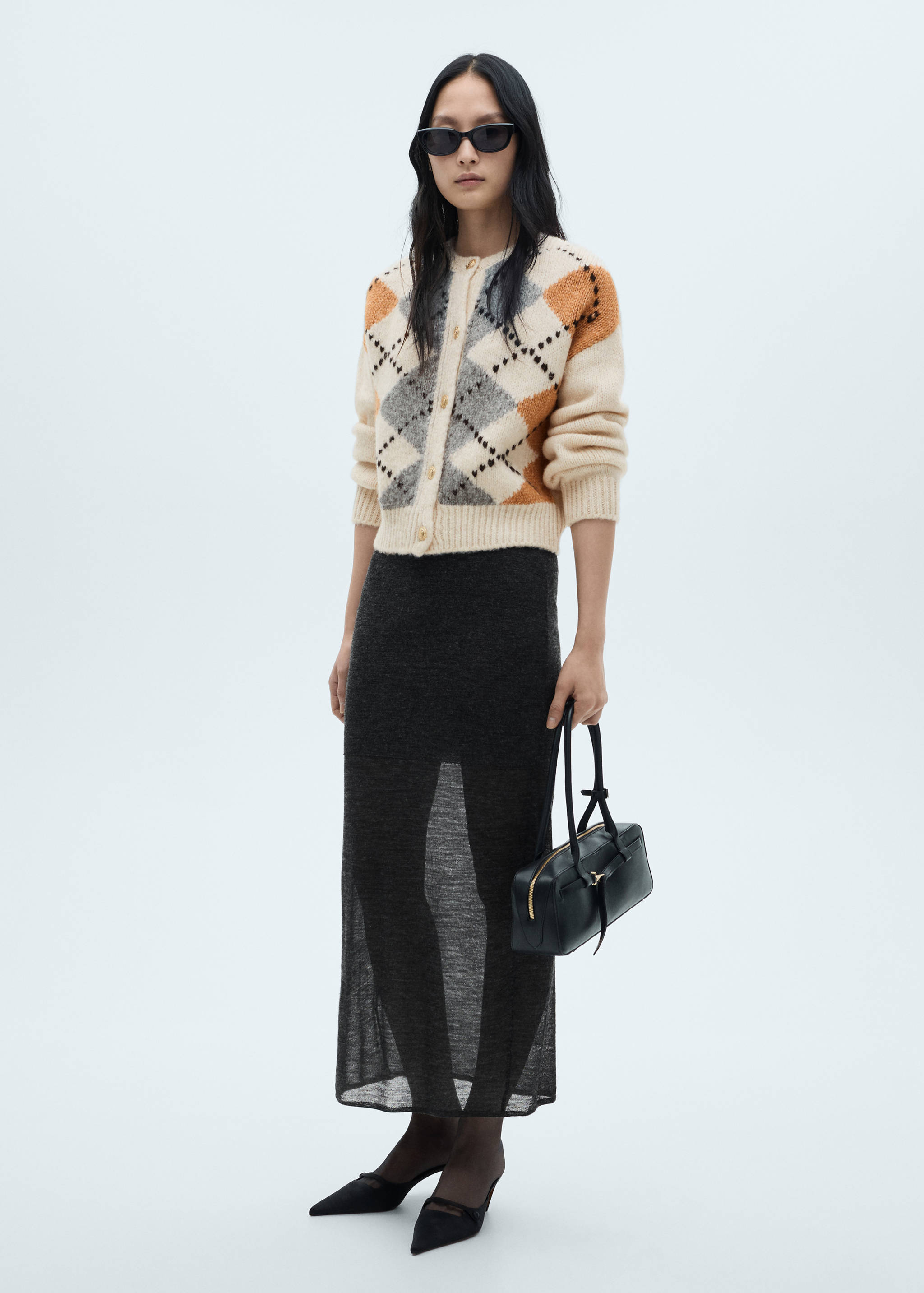 Cárdigan rombos botones - Plano general