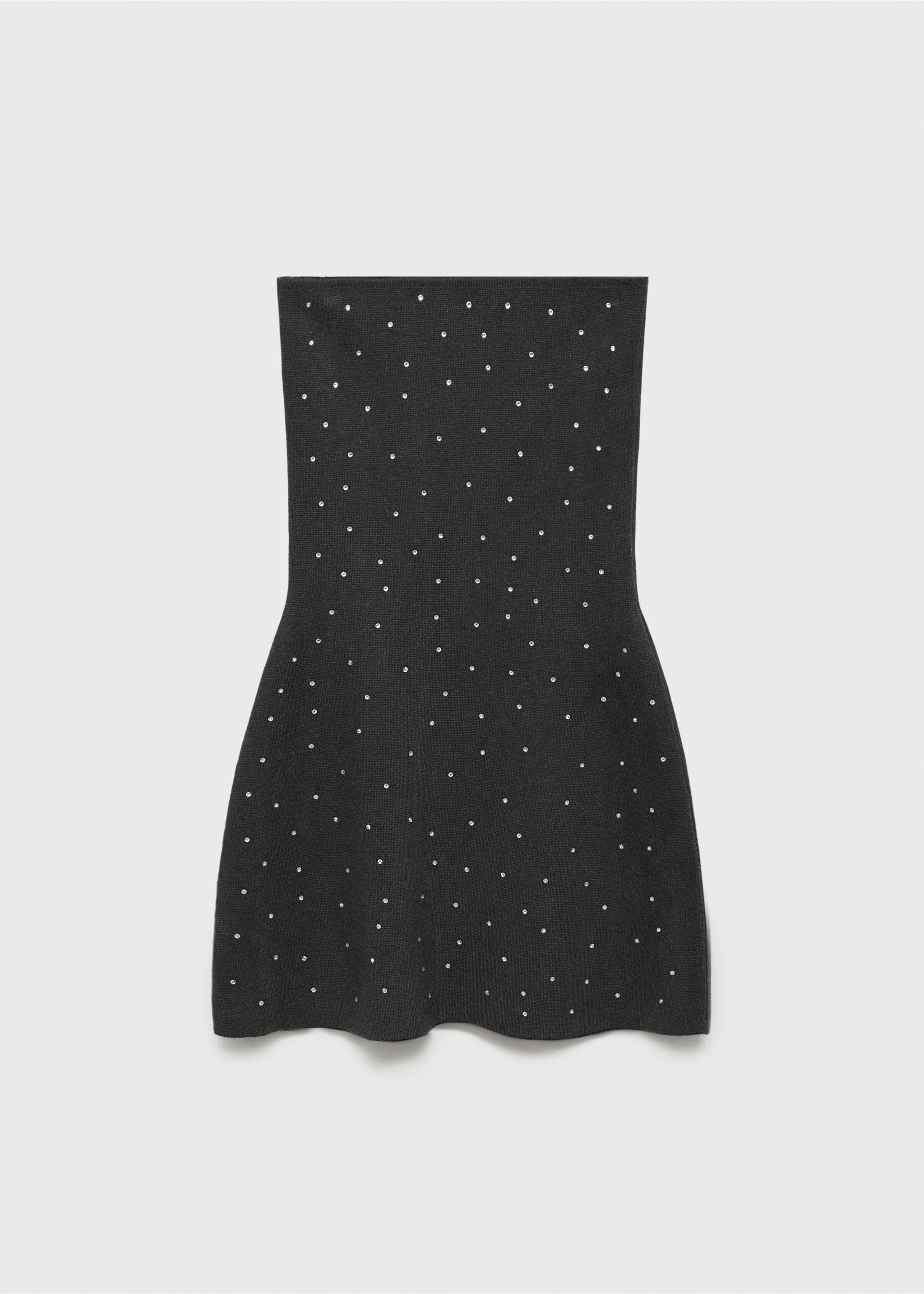 Knitted dress with rhinestone detail - Article without model, Grey. Ref: 77079059-00.