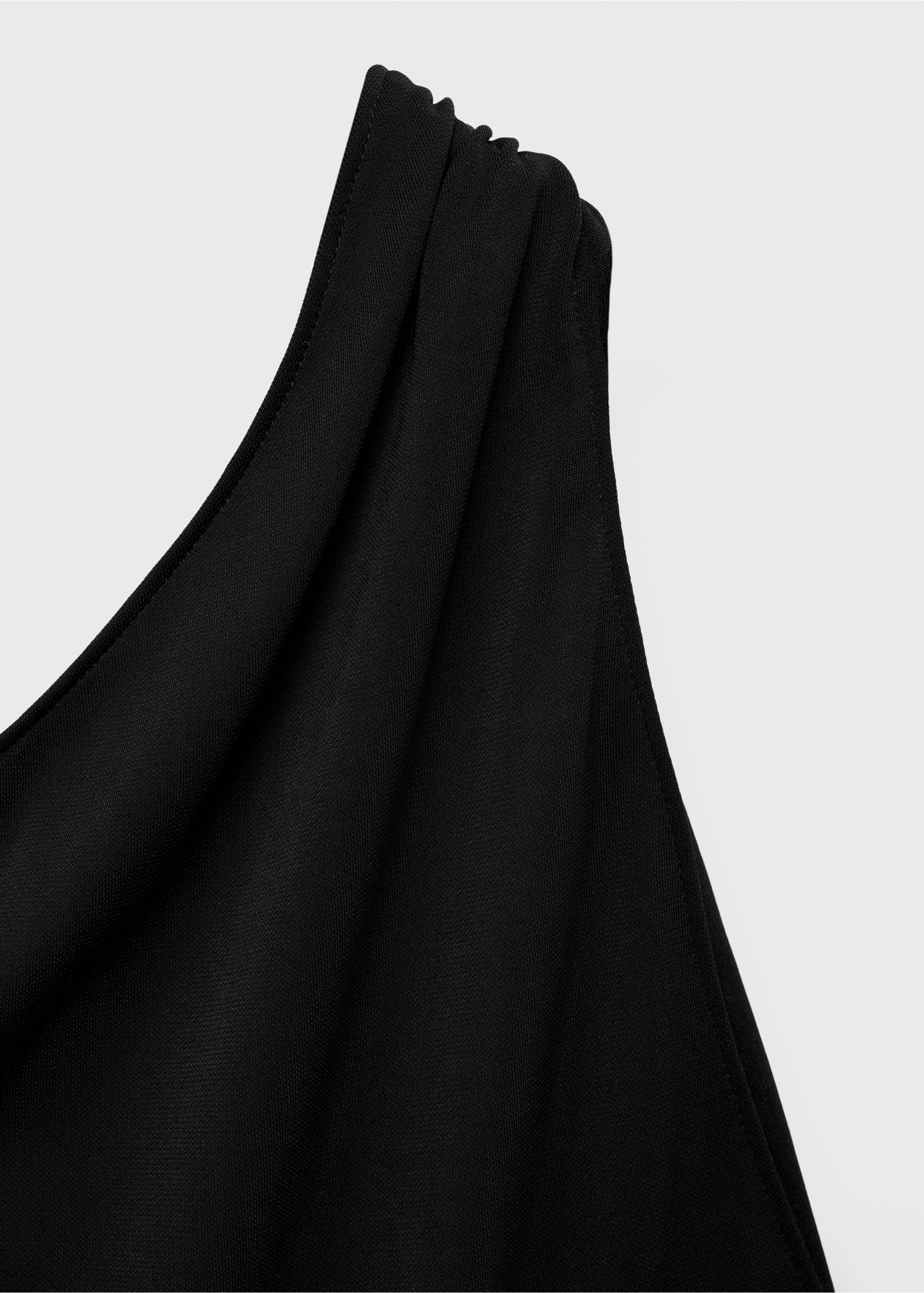 Asymmetrical bow-neck dress - Details of the article 8, Black. Ref: 77079062-00.