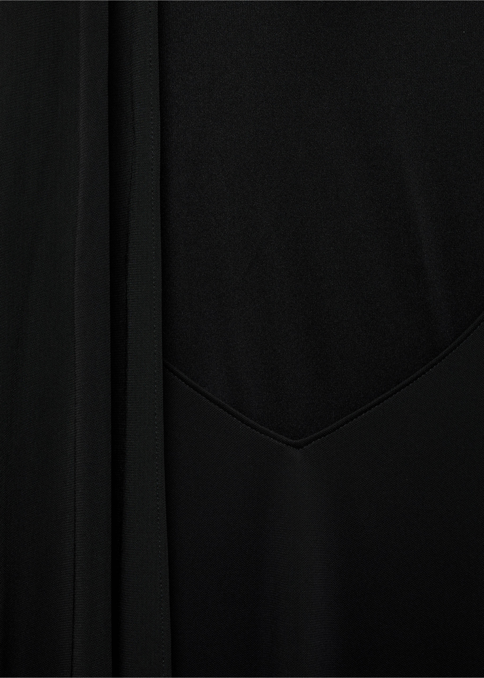 Asymmetrical bow-neck dress - Details of the article 0, Black. Ref: 77079062-00.
