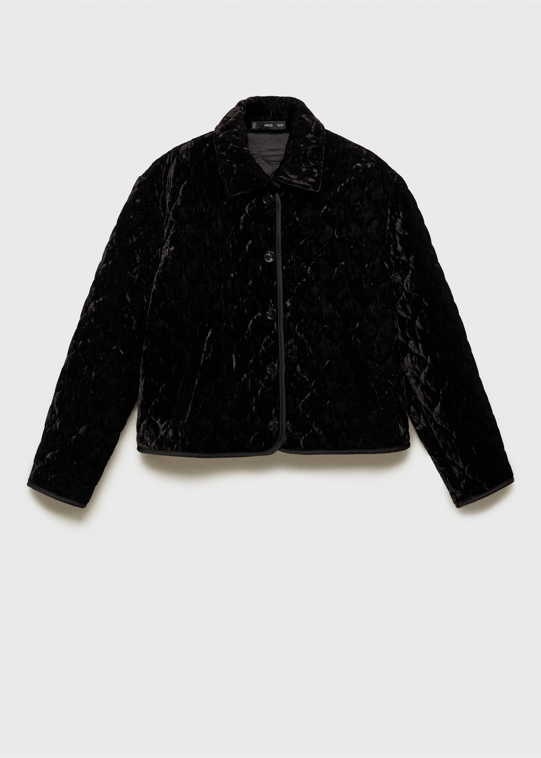 Reversible quilted velvet jacket - Article without model, Black. Ref: 77079066-00.