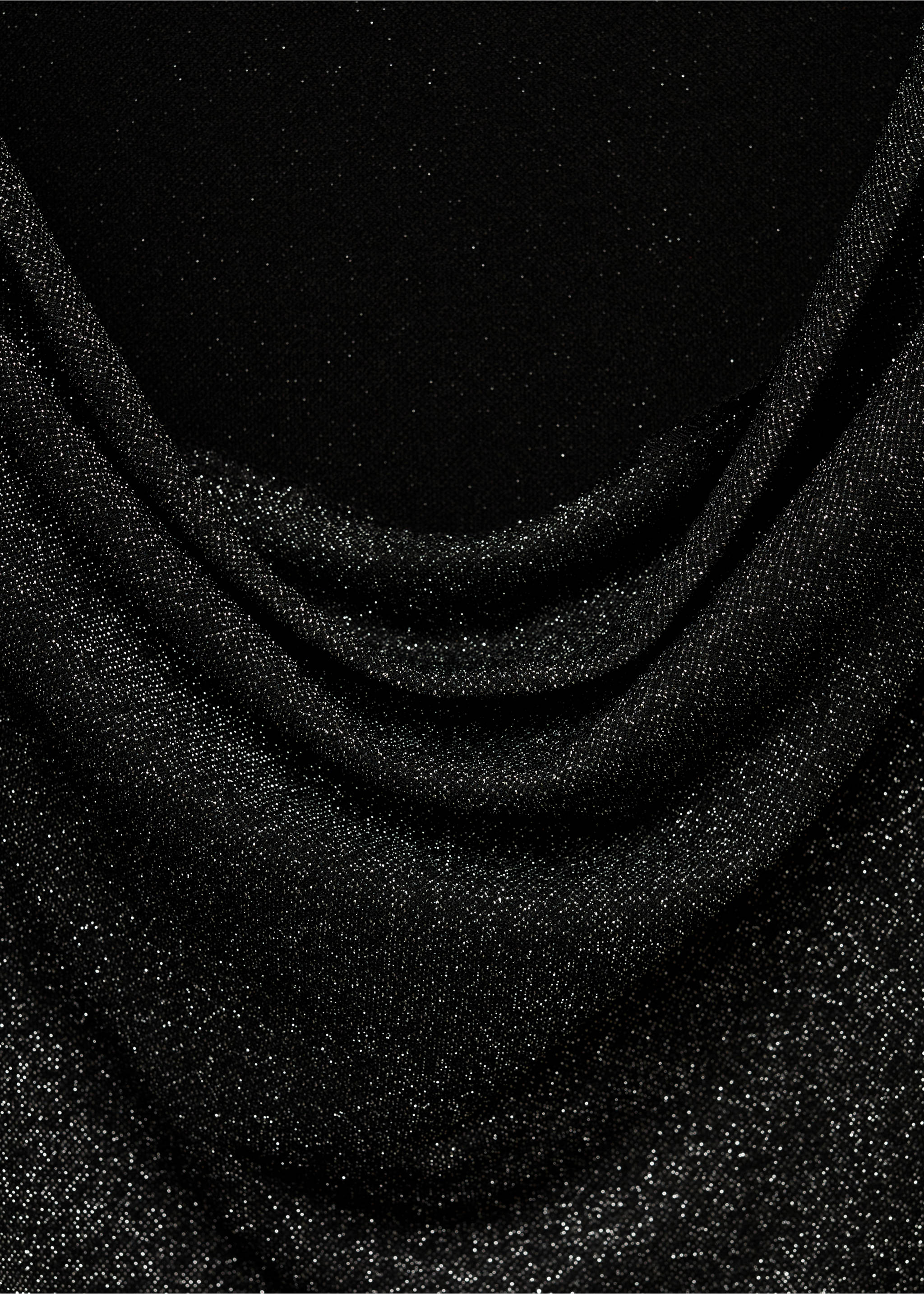 Rückenfreies Lurex-Kleid - Detail des Artikels 0, Schwarz. Ref: 77079069-00.