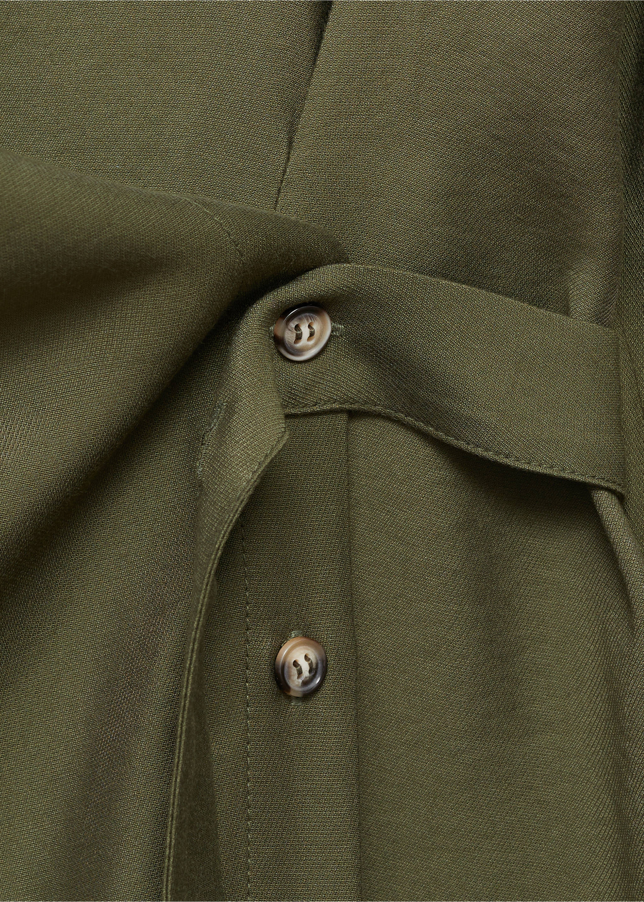 Wrap shirt dress - Details of the article 0, Green. Ref: 77079070-00.