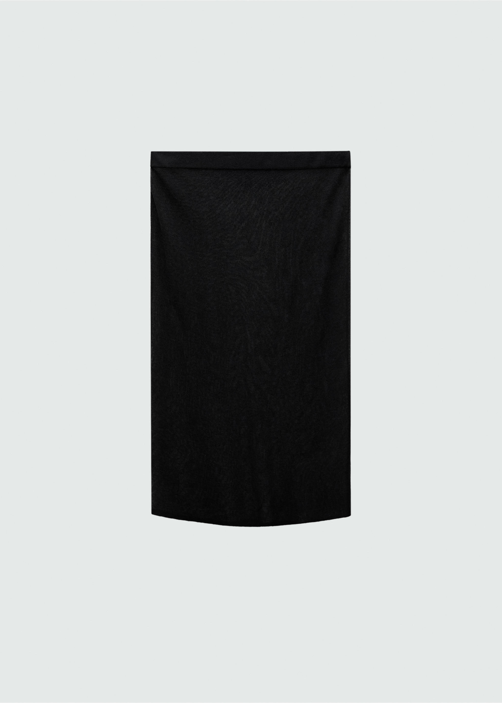 Semi-transparent knitted skirt - Article without model, Black. Ref: 77079074-00.