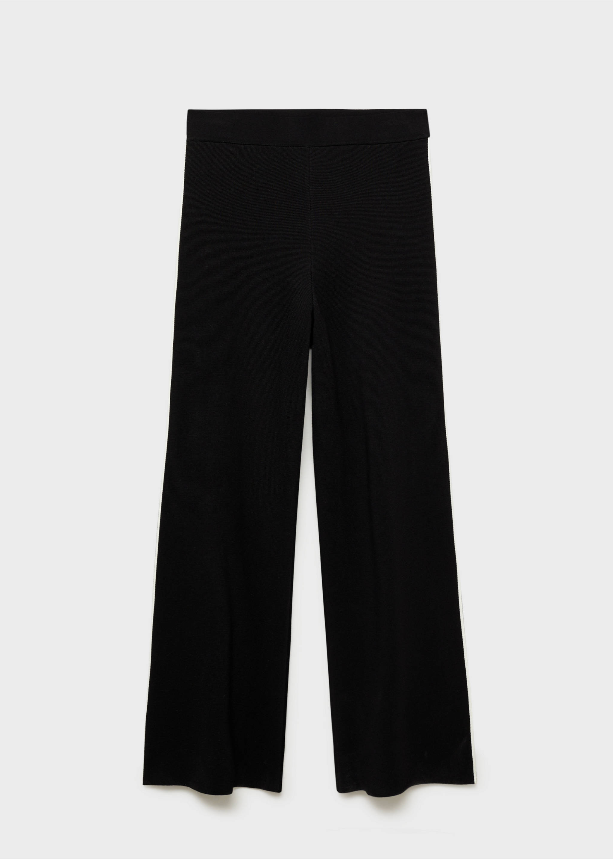 Contrast stripe straight trousers - Article without model, Black. Ref: 77079076-00.