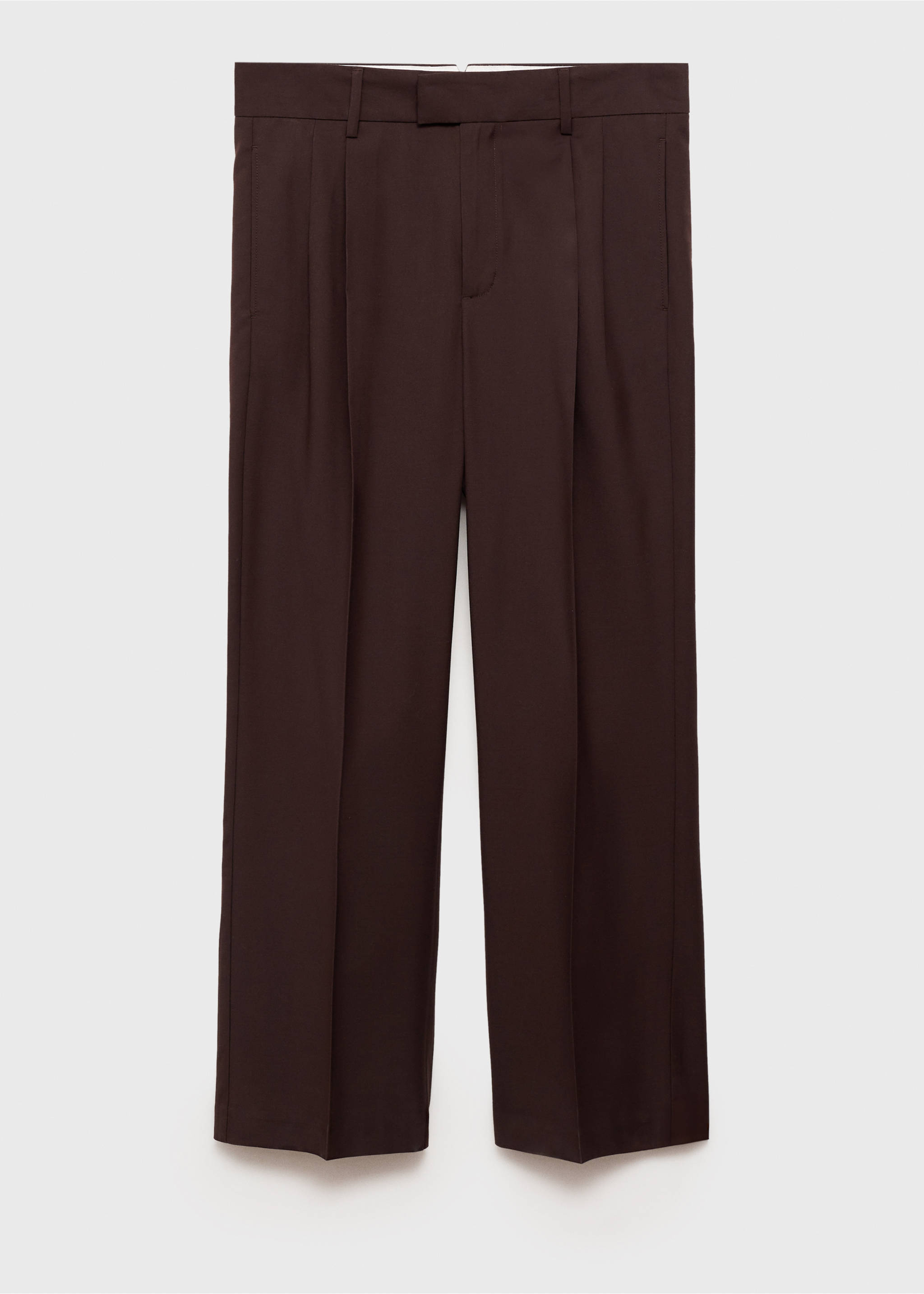 Pantaloni regular-fit pinces - Articolo senza modello, Cioccolato. Ref: 77079227-00.