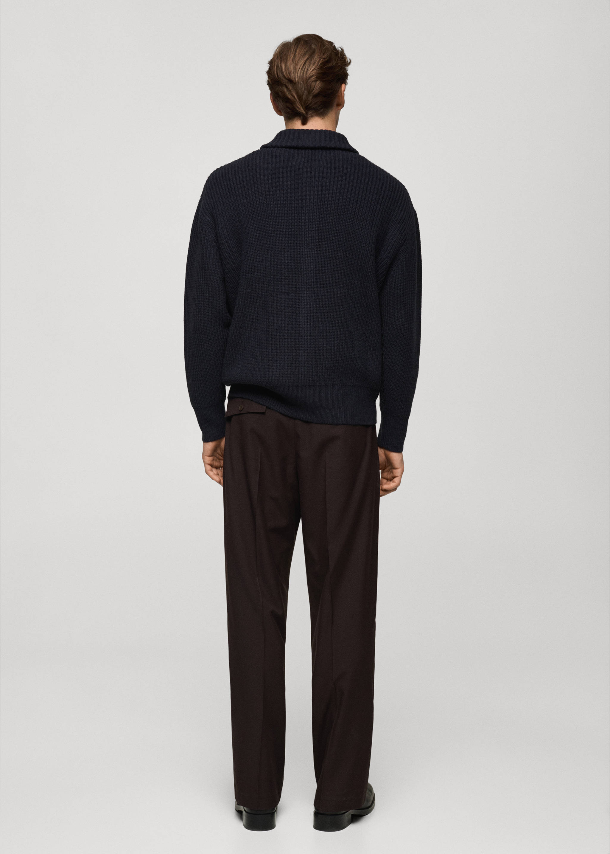 Relaxed-fit ribbed cardigan - Reverse of the article