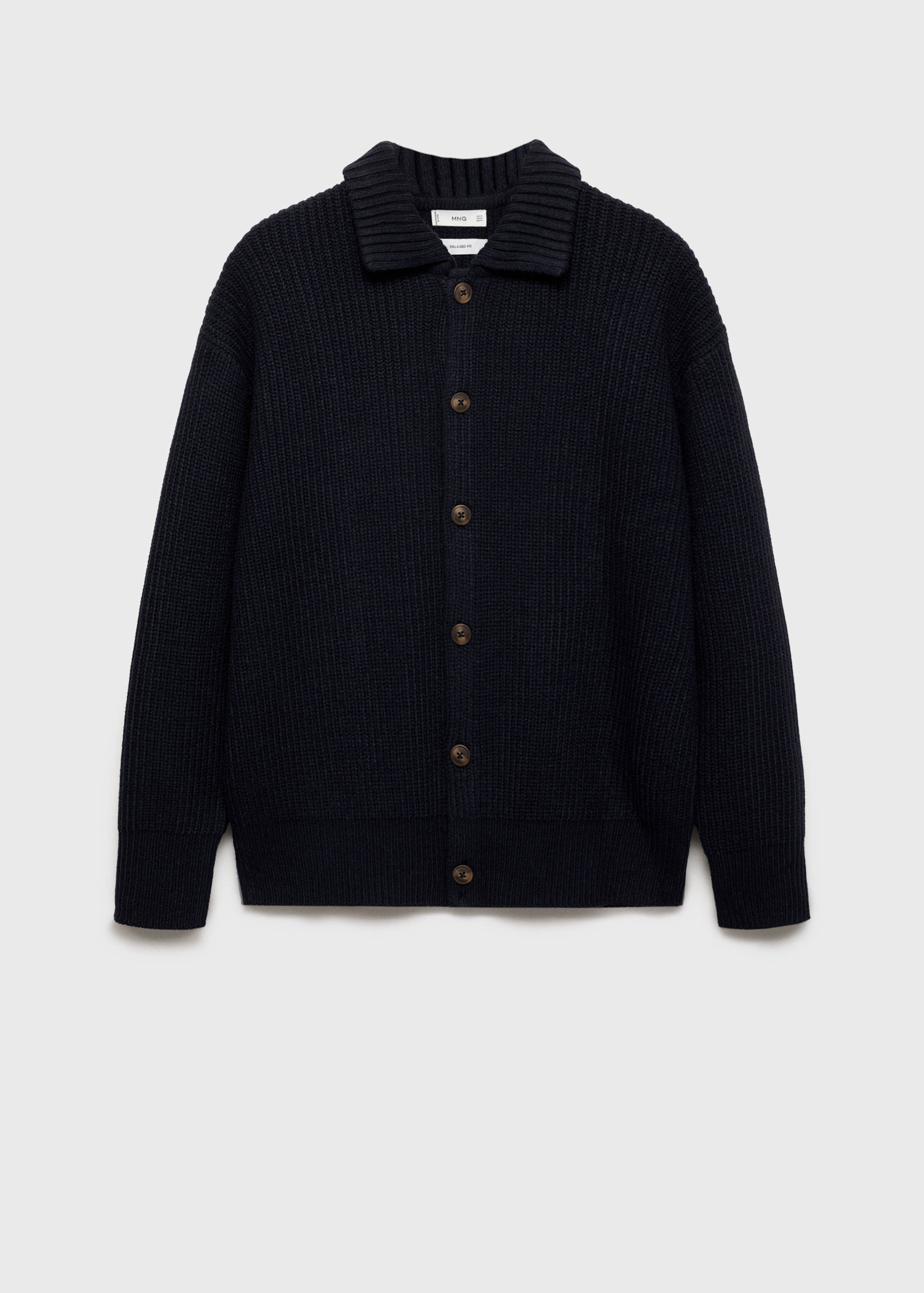 Relaxed-fit ribbed cardigan - Article without model