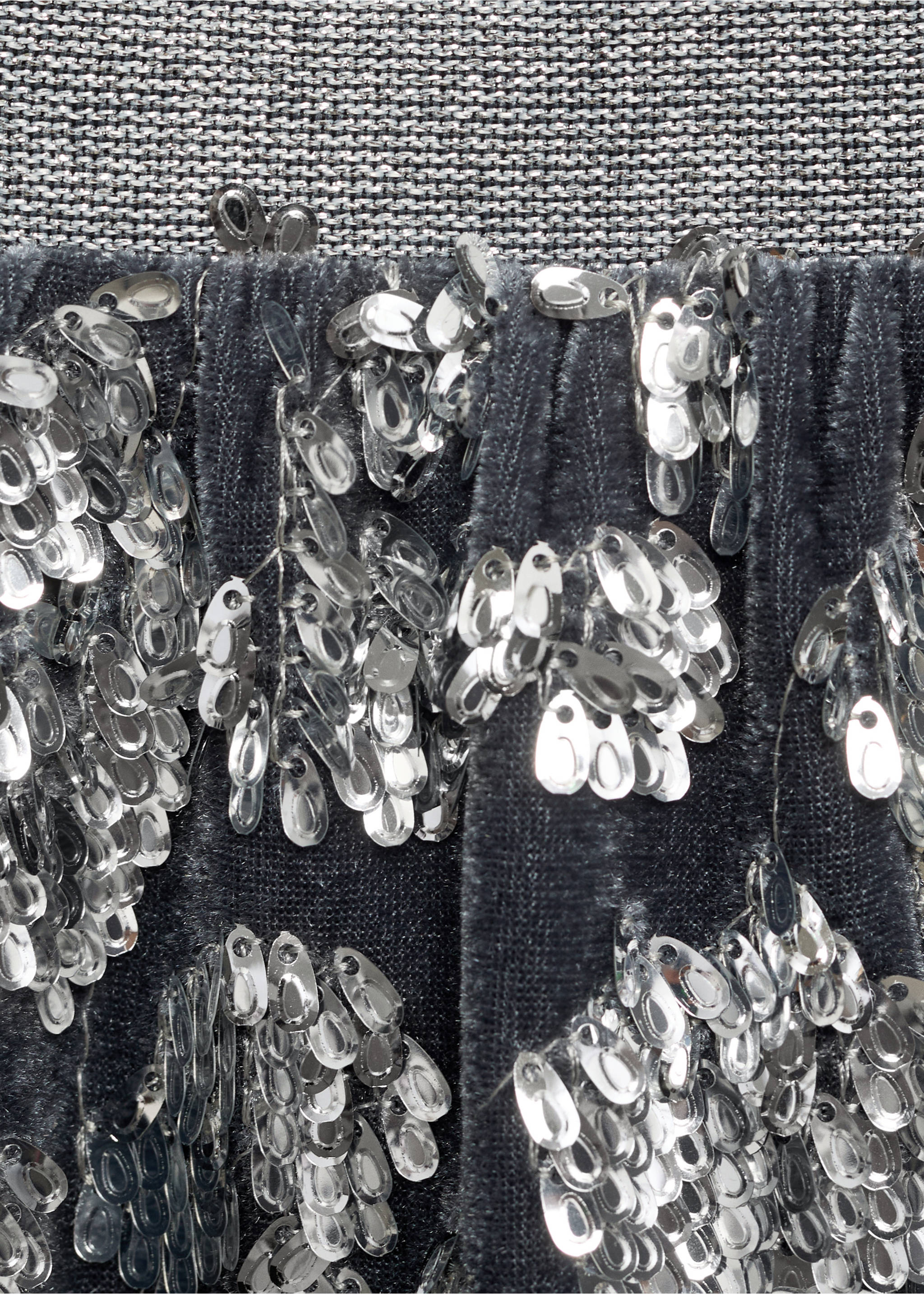 Sequin skirt - Details of the article 8, Blue. Ref: 77079231-00.