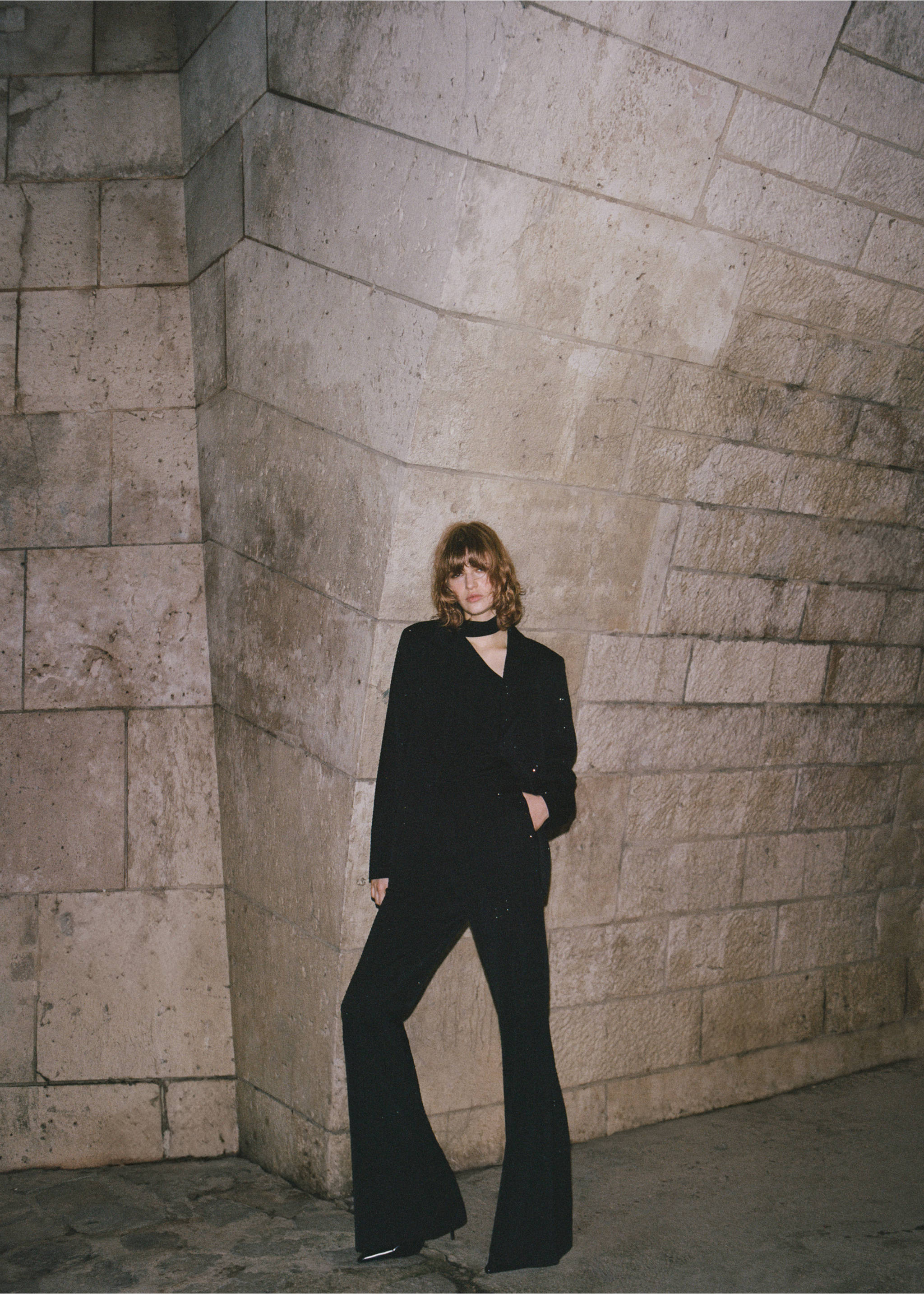 Pantalon évasé strass - Détail de l'article 6, Noir. Ref: 77079234-00.