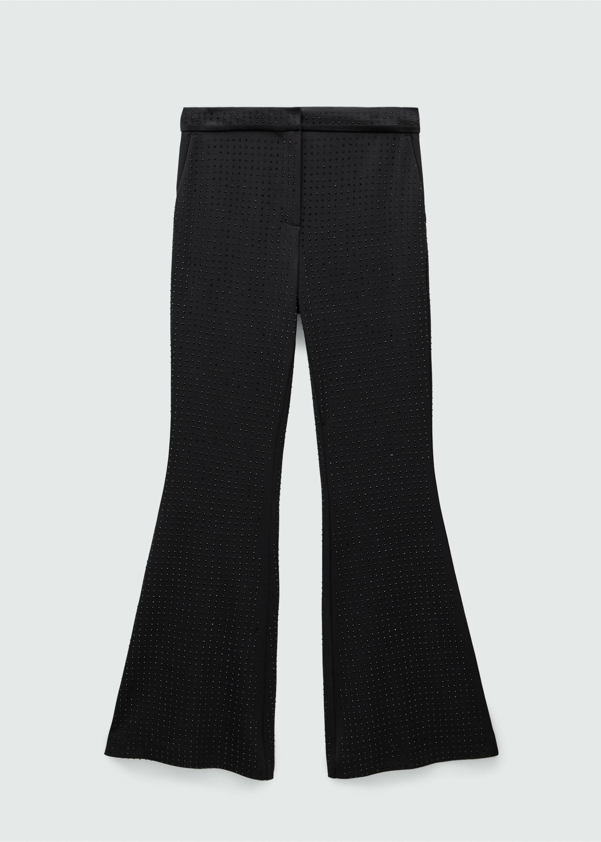 Rhinestone flared trousers - Article without model, Black. Ref: 77079234-00.