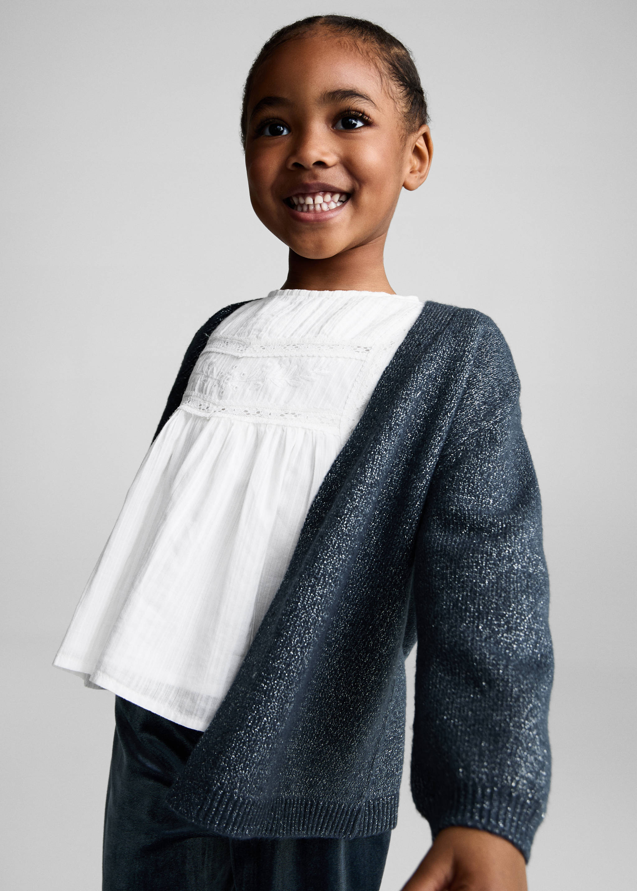 Cárdigan punto lúrex - Plano medio