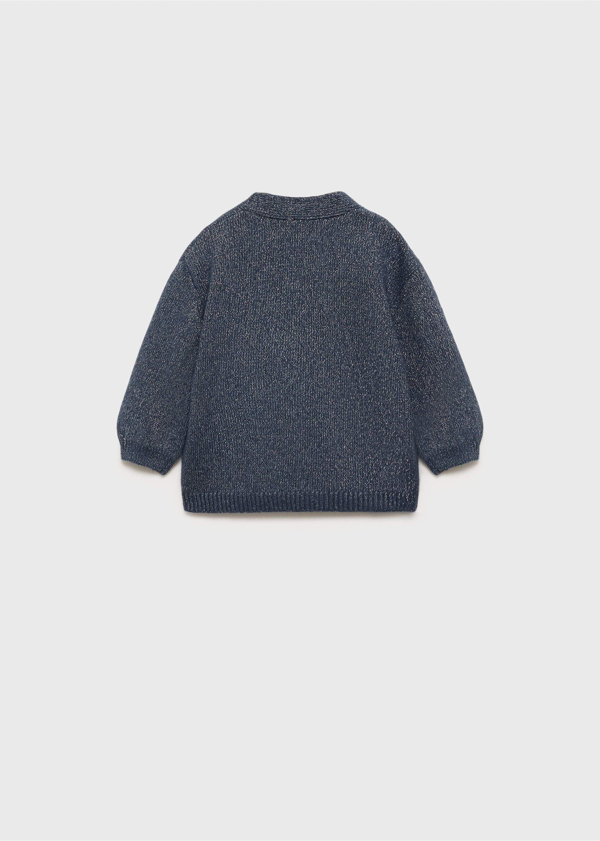 Lurex knitted cardigan - Reverse of the article, Night Blue. Ref: 77079237-00.