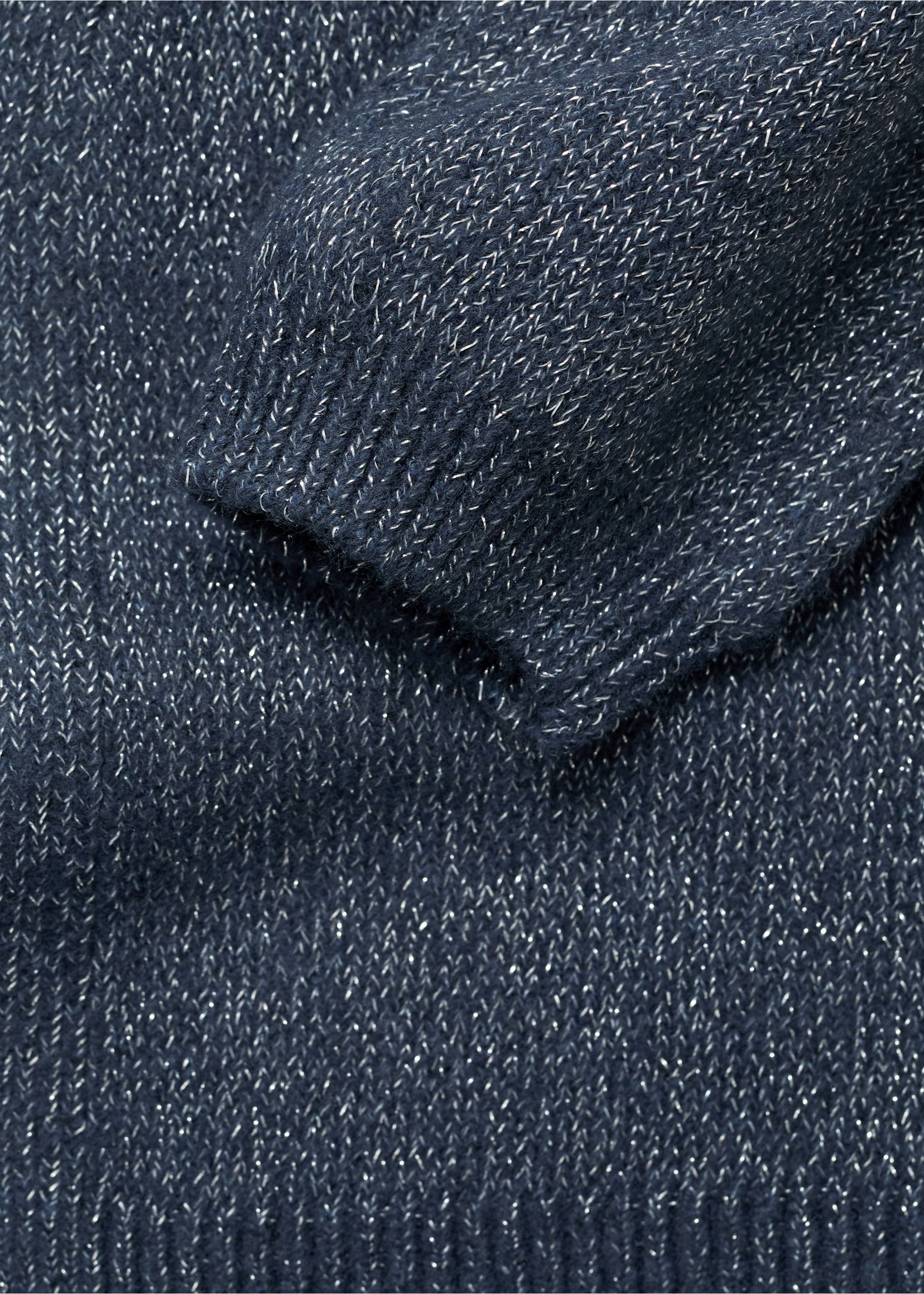 Lurex knitted cardigan - Details of the article 0, Night Blue. Ref: 77079237-00.