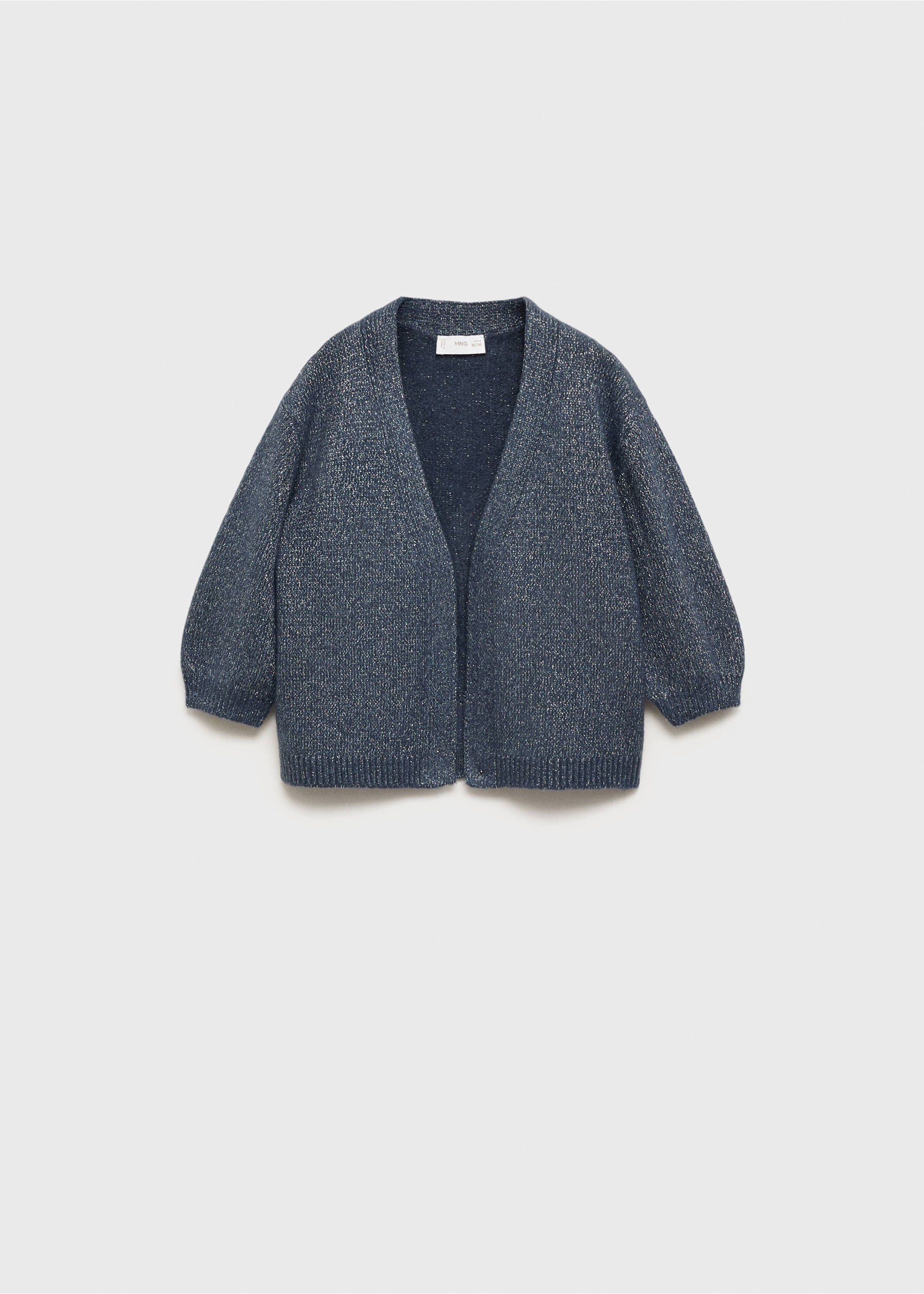 Lurex knitted cardigan - Article without model, Night Blue. Ref: 77079237-00.