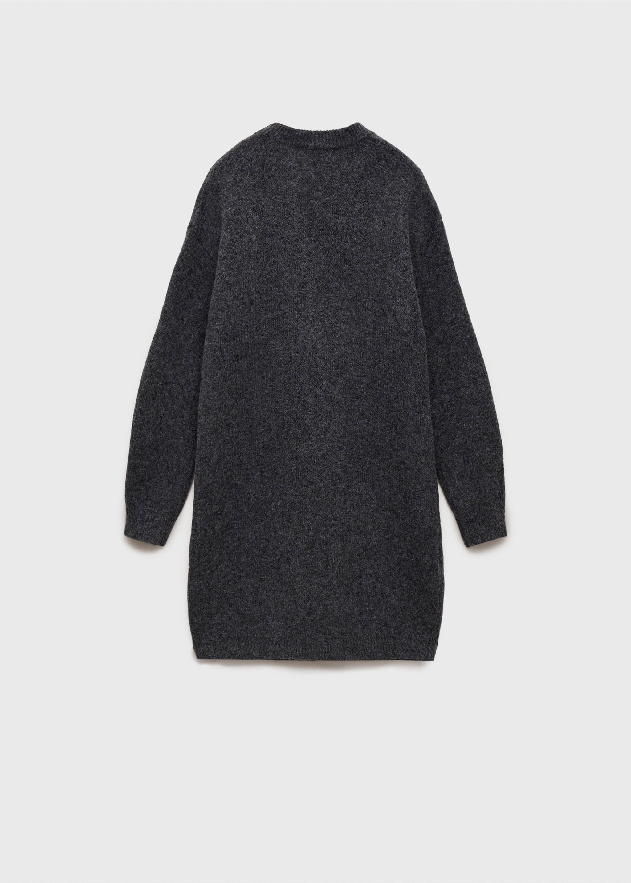 Strickkleid mit Schleife - Rückseite des Artikels, Anthrazit. Ref: 77079239-00.