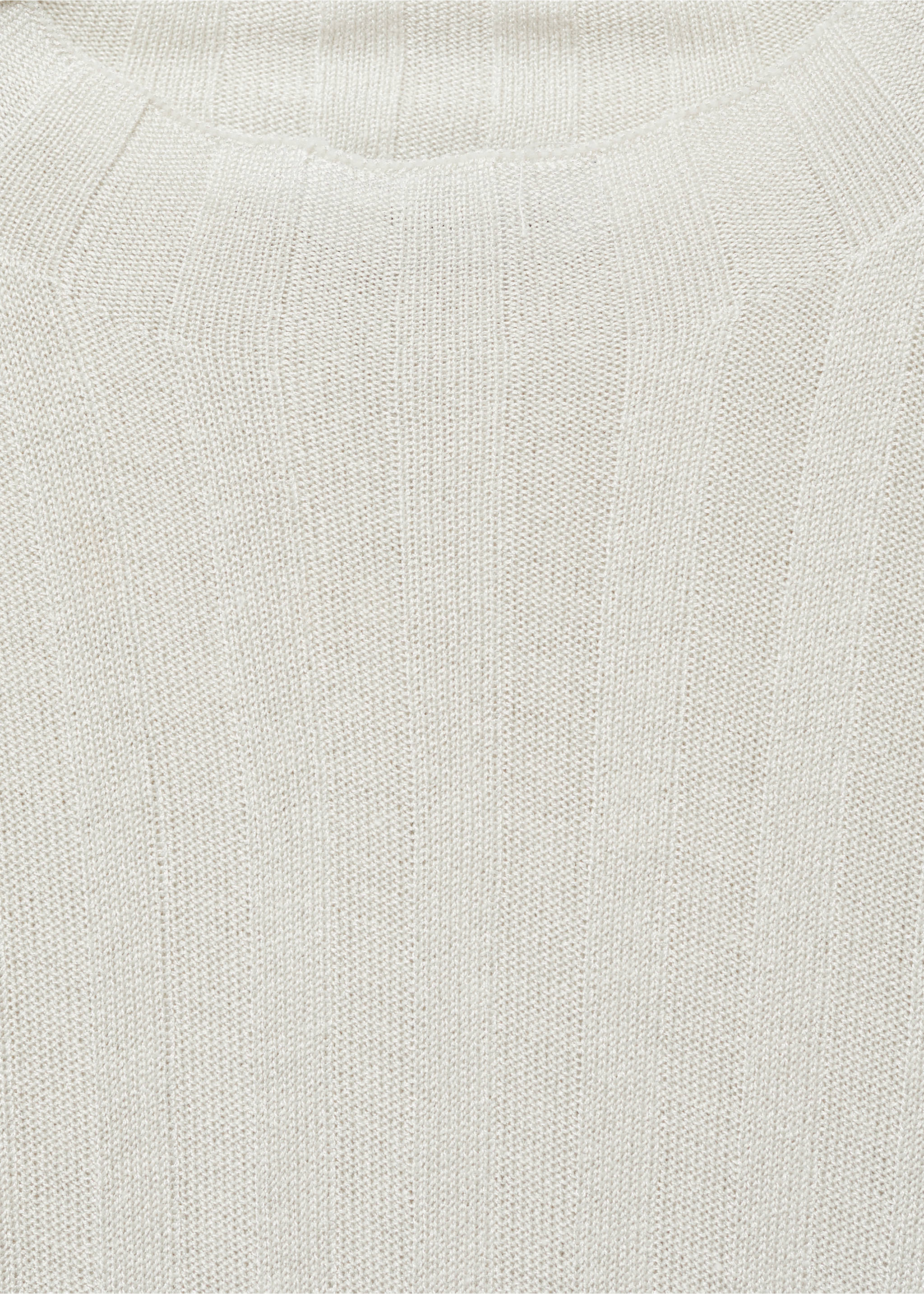 Perkins-neck knitted dress - Details of the article 8, Beige. Ref: 77079406-00.