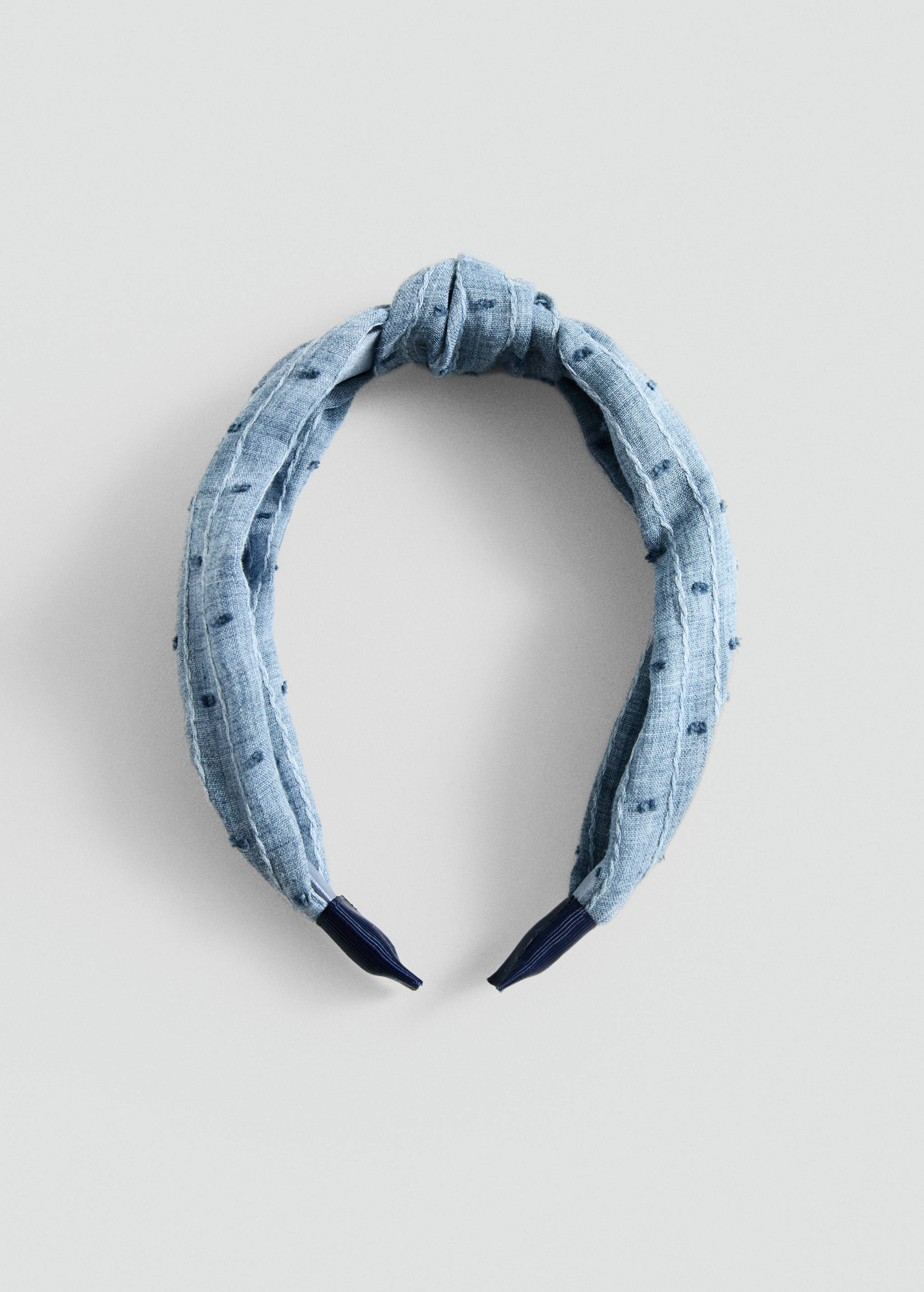 Denim diadeem met knoop - Artikel zonder model