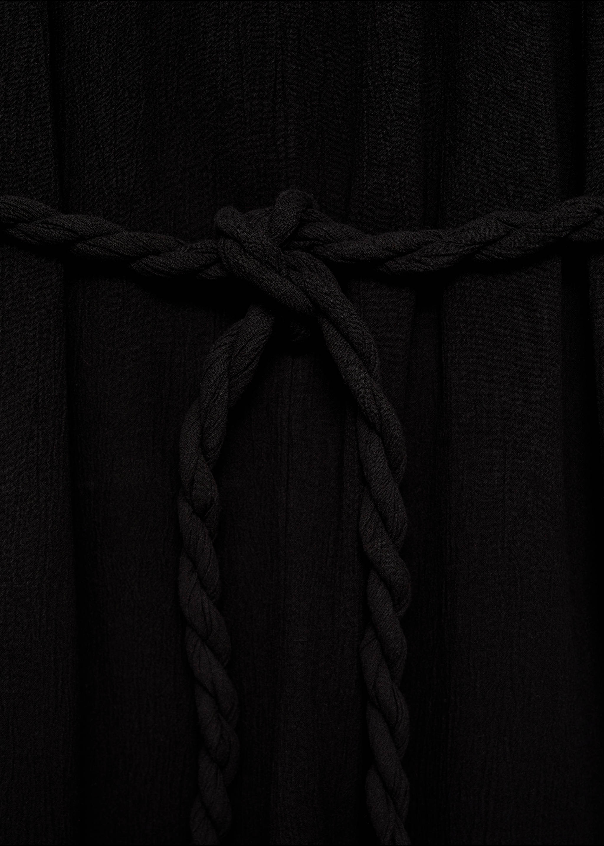 Dungarees with drawstring - Details of the article 8, Black. Ref: 77080332-00.