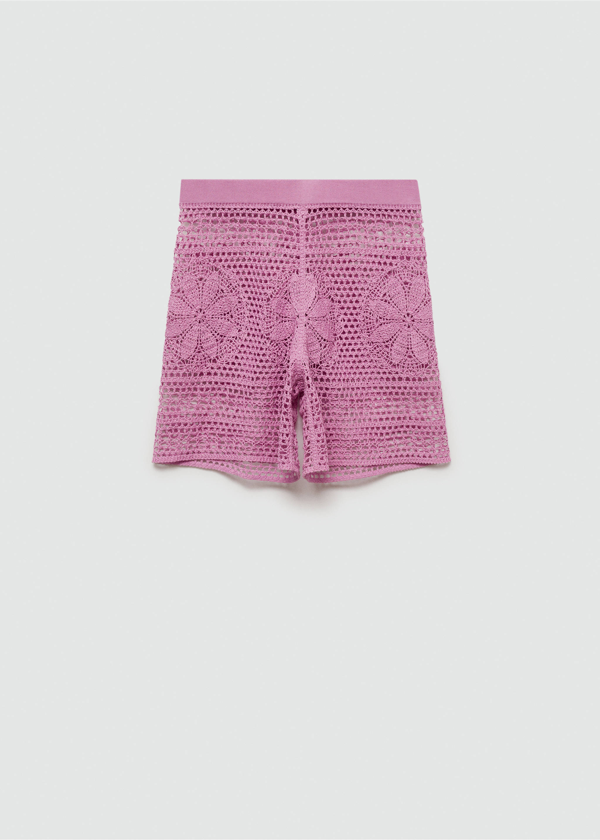 Crochet shorts with flowers - Article without model, Light/Pastel Purple. Ref: 77080339-00.