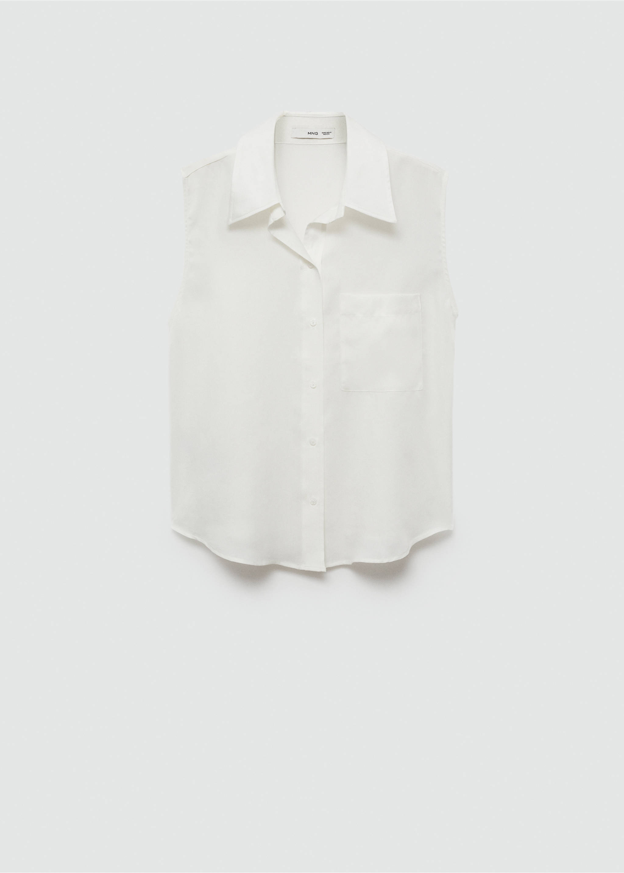 Lyocell sleeveless shirt - Article without model, Off White. Ref: 77080345-00.