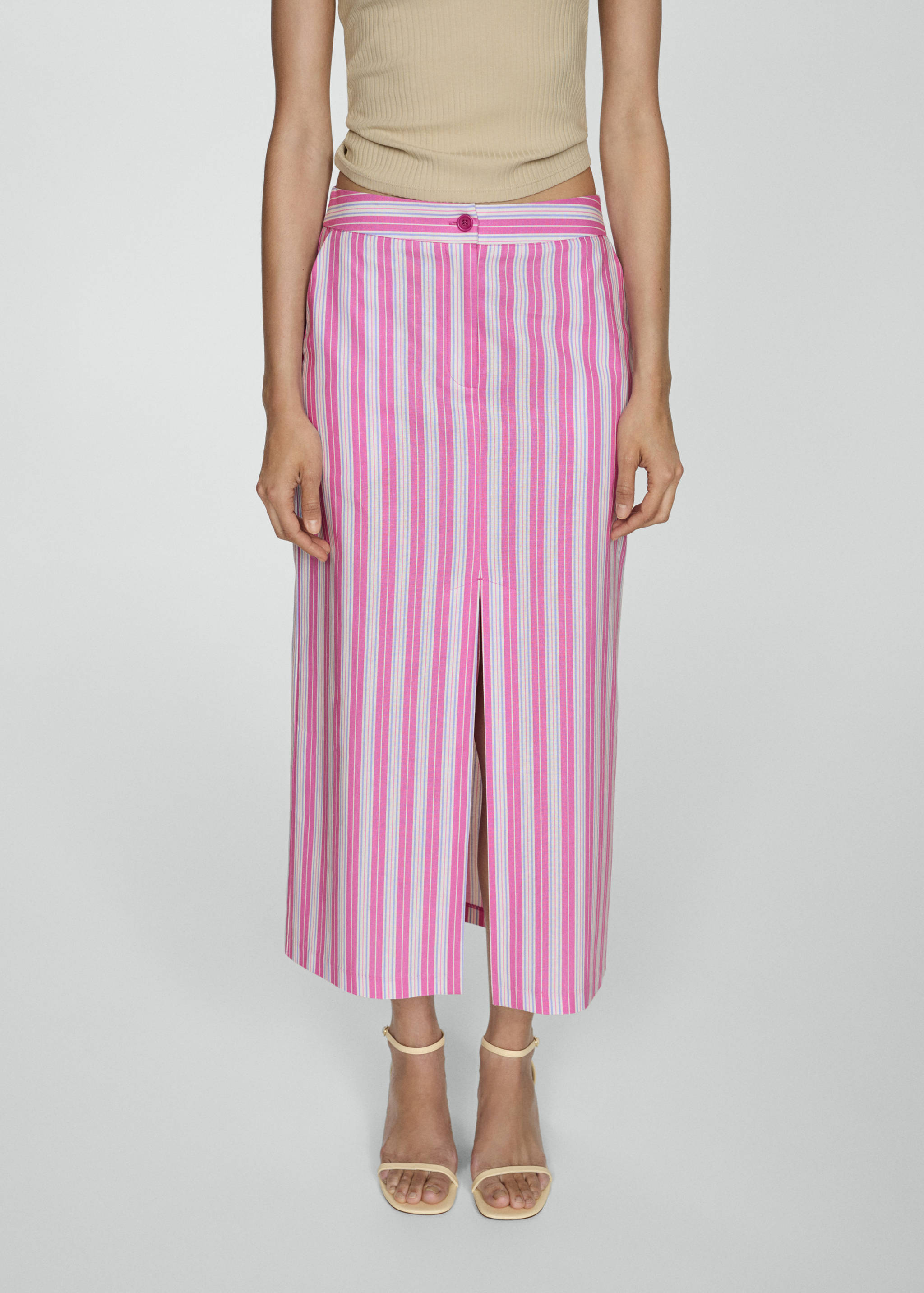 Saia às riscas com abertura - Plano médio