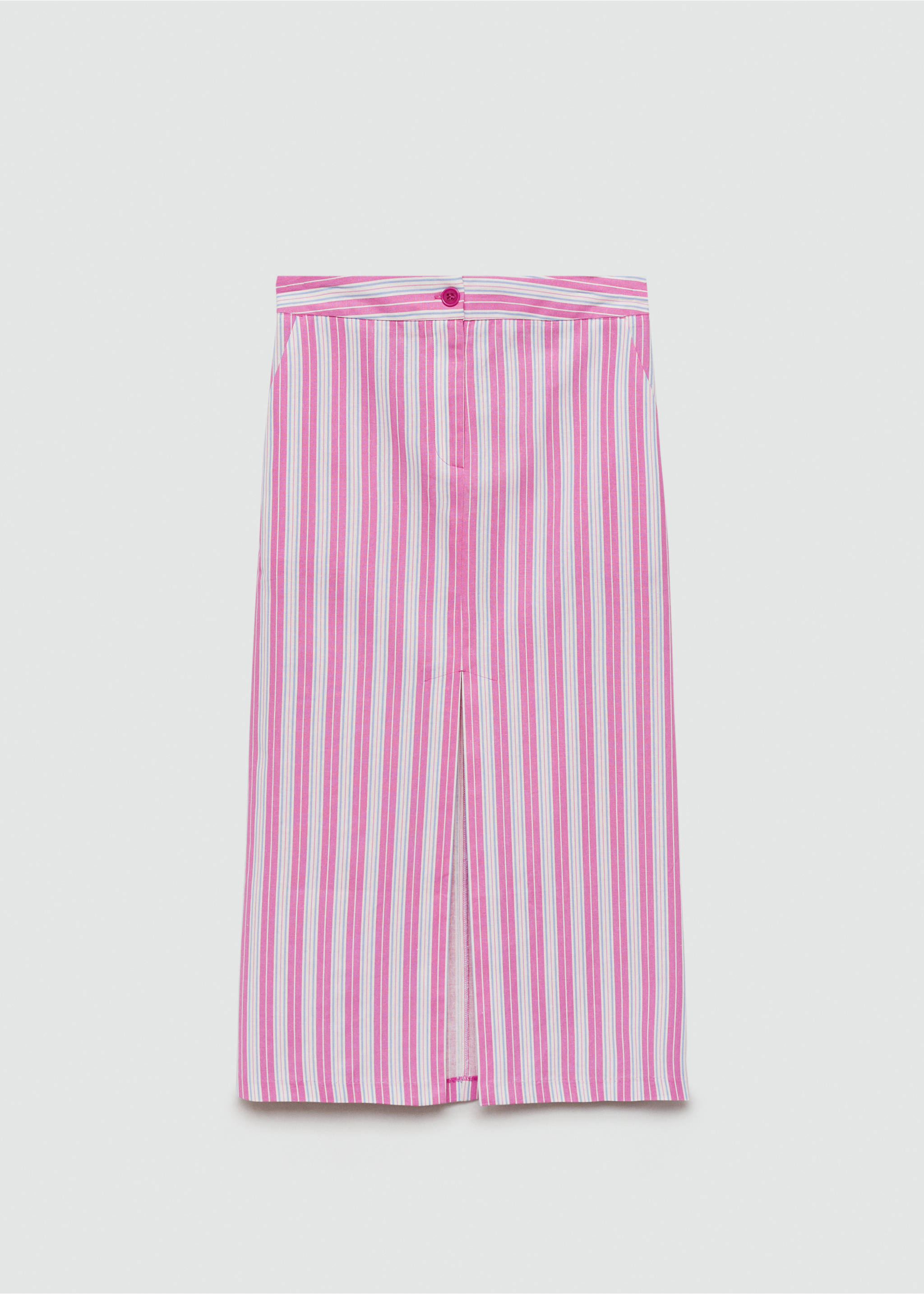 Slit striped skirt - Article without model, Pink. Ref: 77080353-00.
