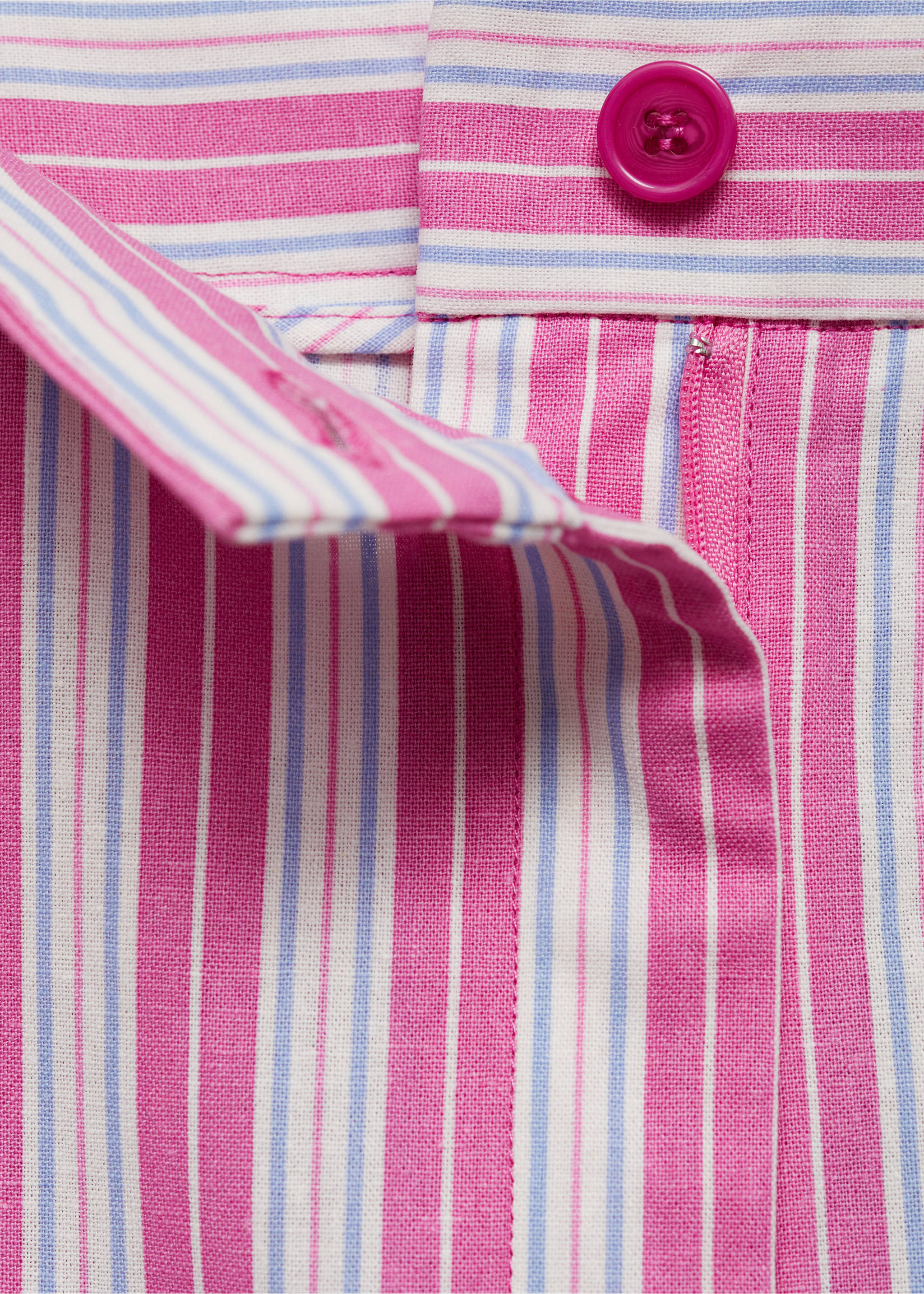 Slit striped skirt - Details of the article 8, Pink. Ref: 77080353-00.