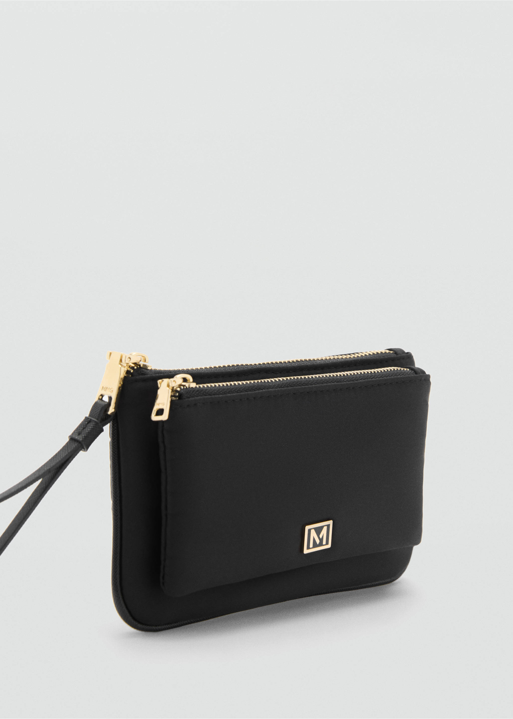Geldbörse mit zwei Fächern und Logo - Mittlere Ansicht, Schwarz. Ref: 77080362-00.
