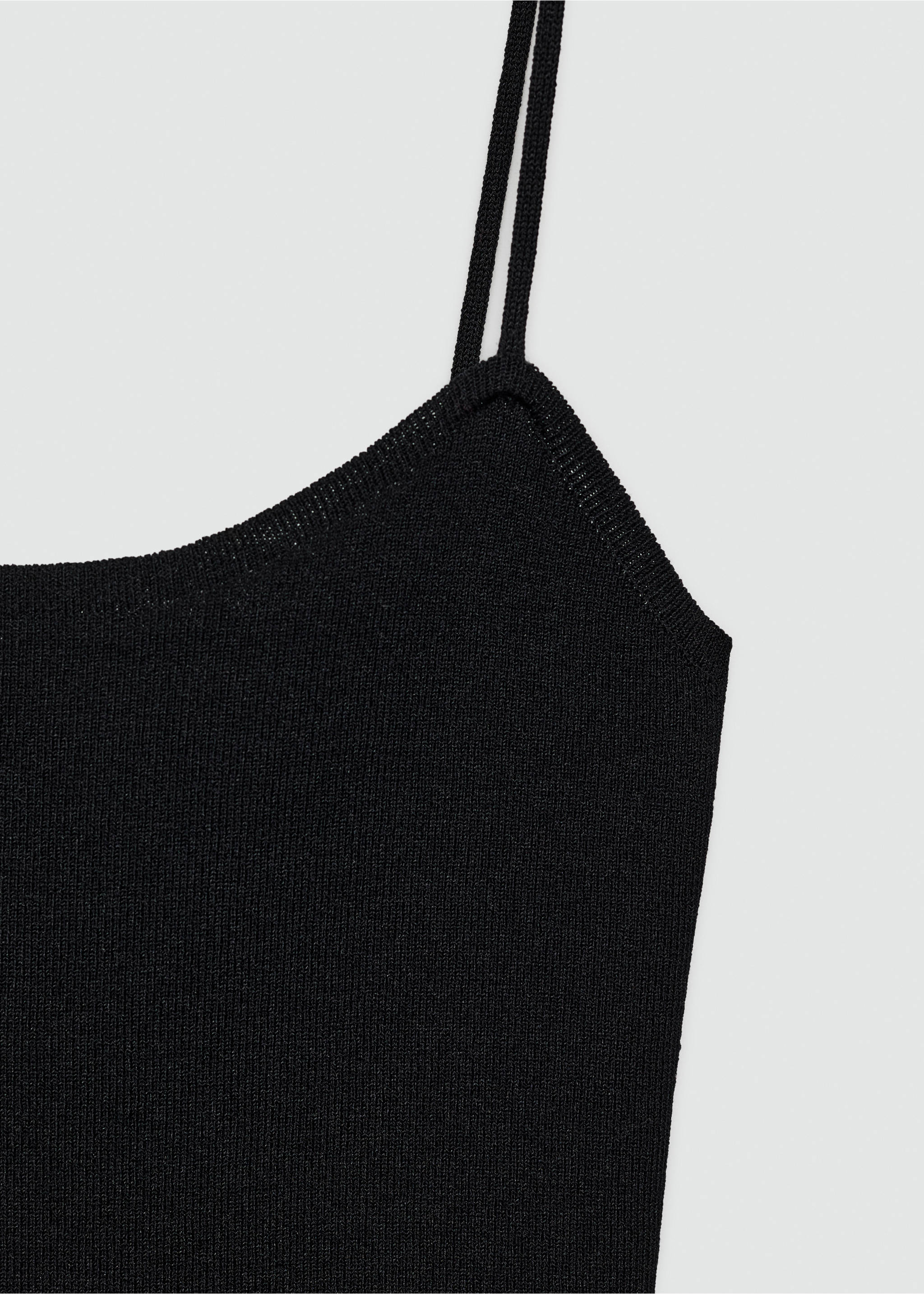 Short knitted dress - Details of the article 8, Black. Ref: 77080366-00.