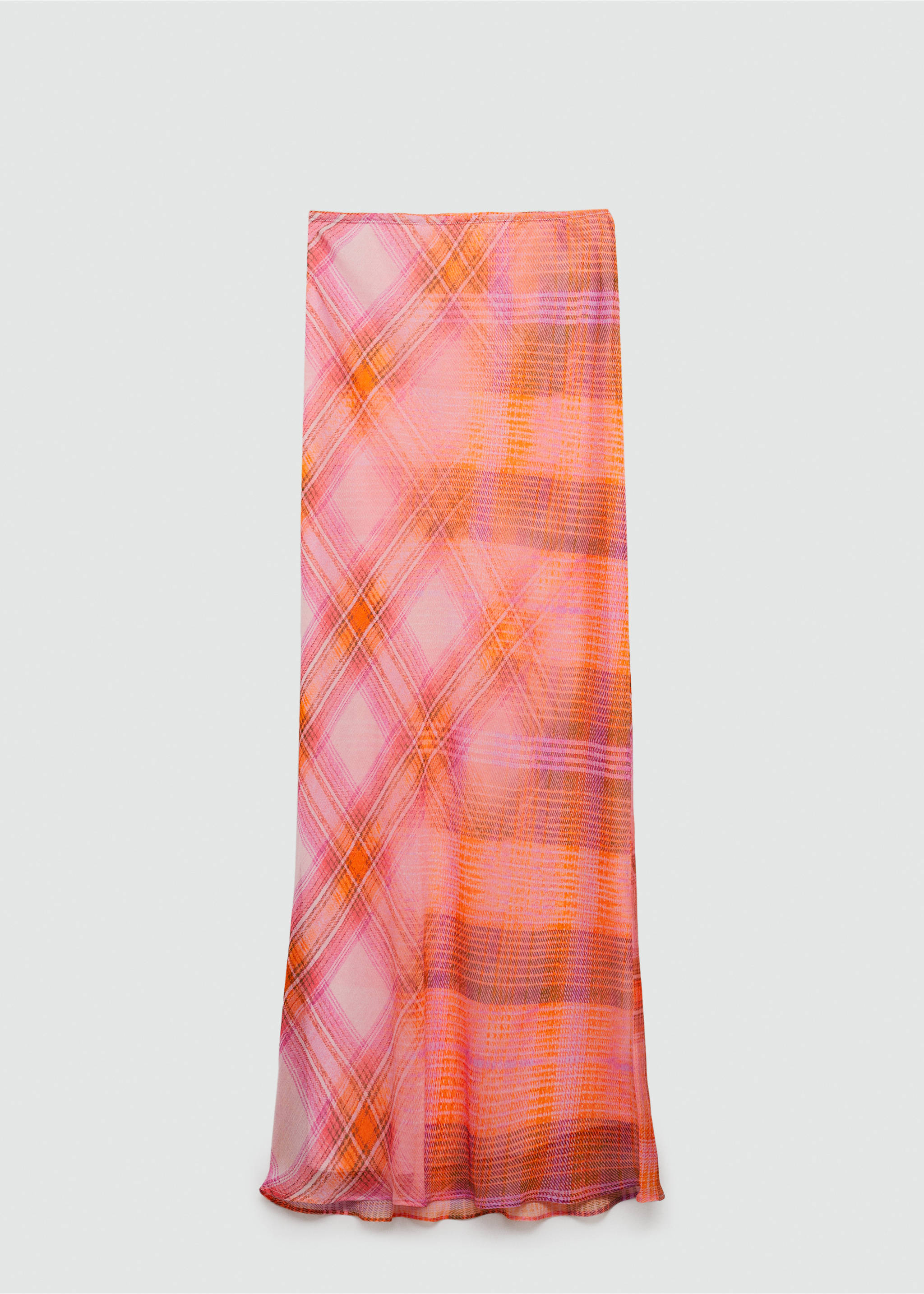 Lange rok met print - Artikel zonder model, Oranje. Ref: 77080383-00.