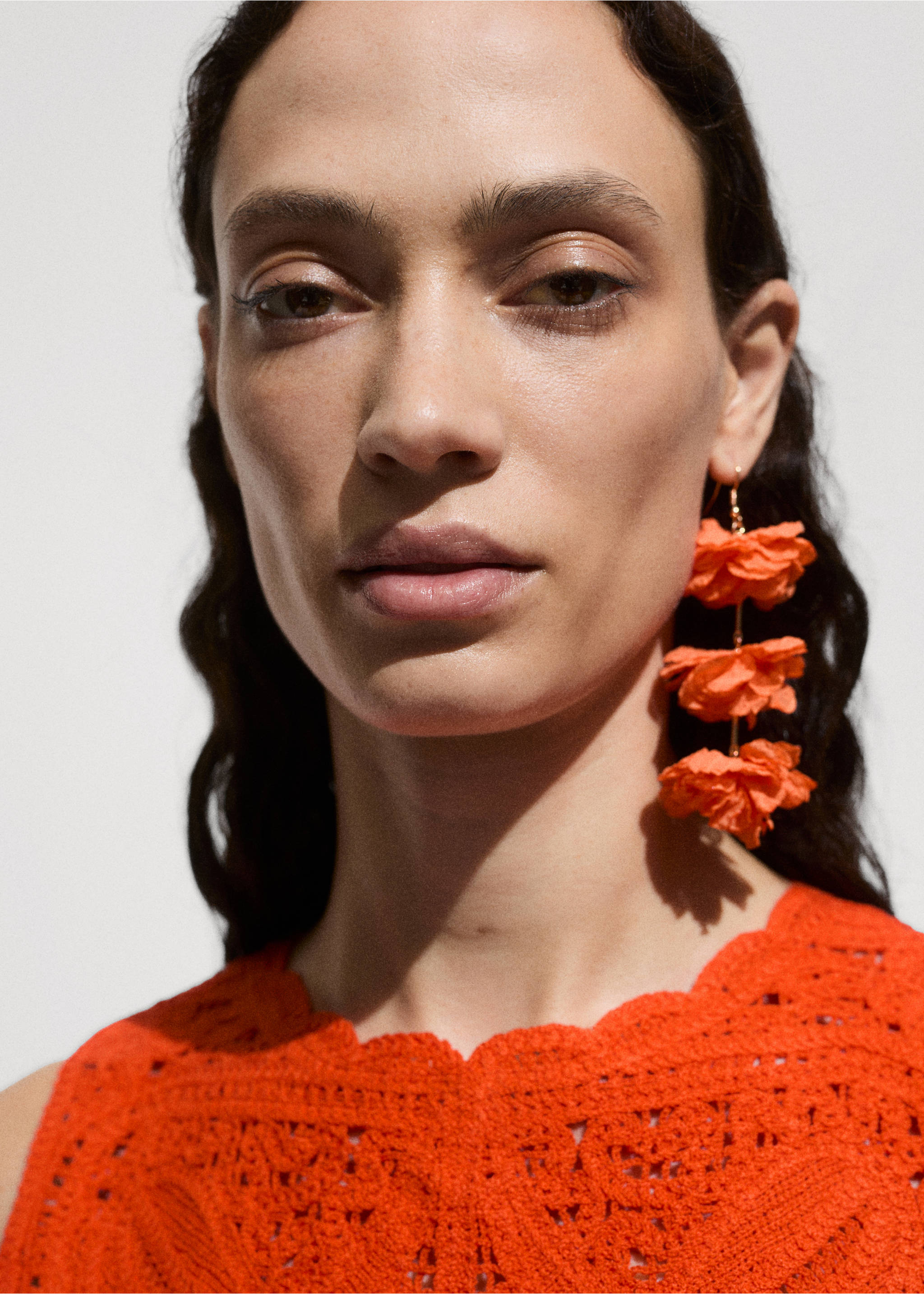 Top crochet fleurs - Détail de l'article 1, Orange. Ref: 77080385-00.