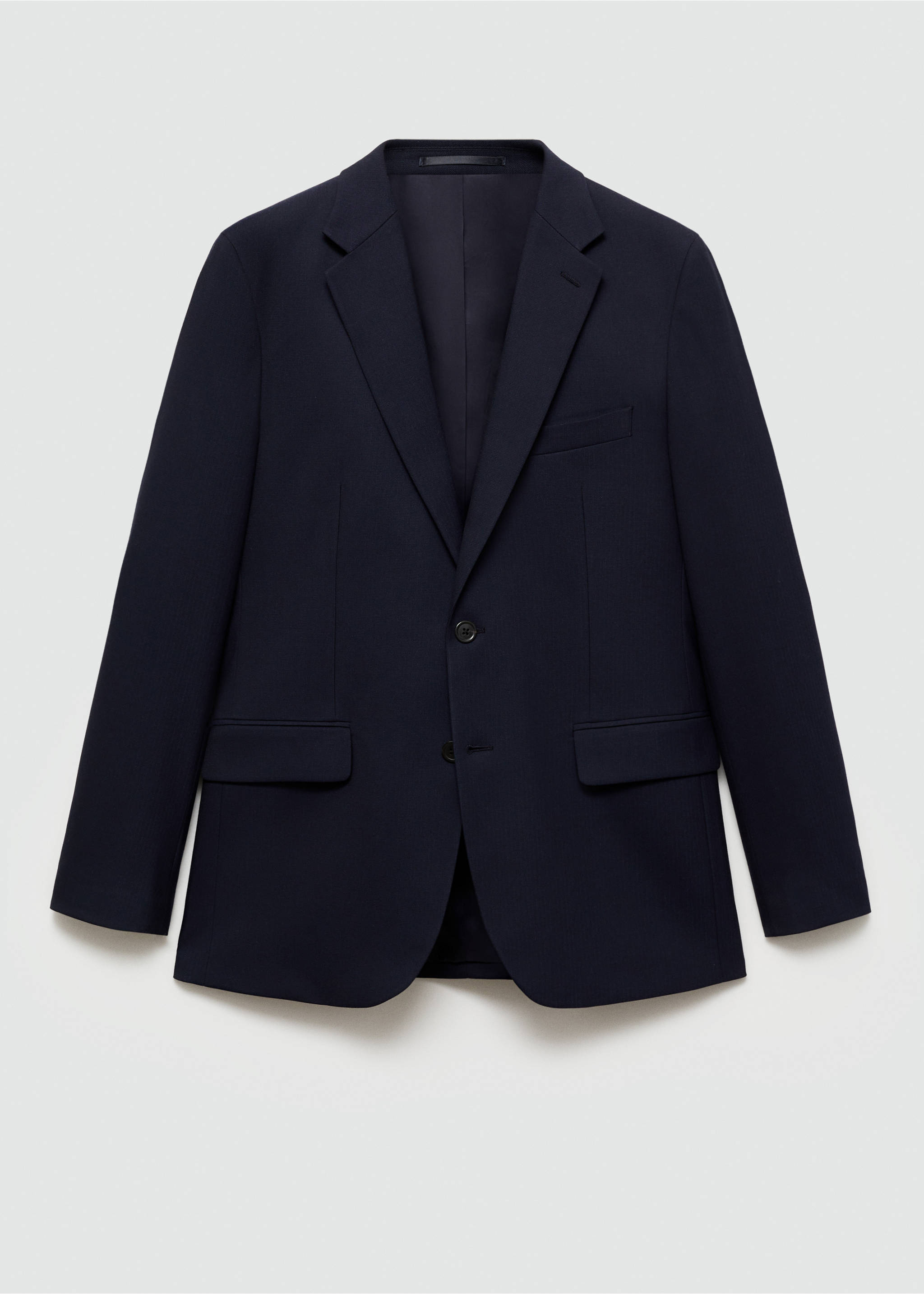 Stretch-fabric slim-fit suit jacket - Article without model, Dark Navy. Ref: 77080567-00.
