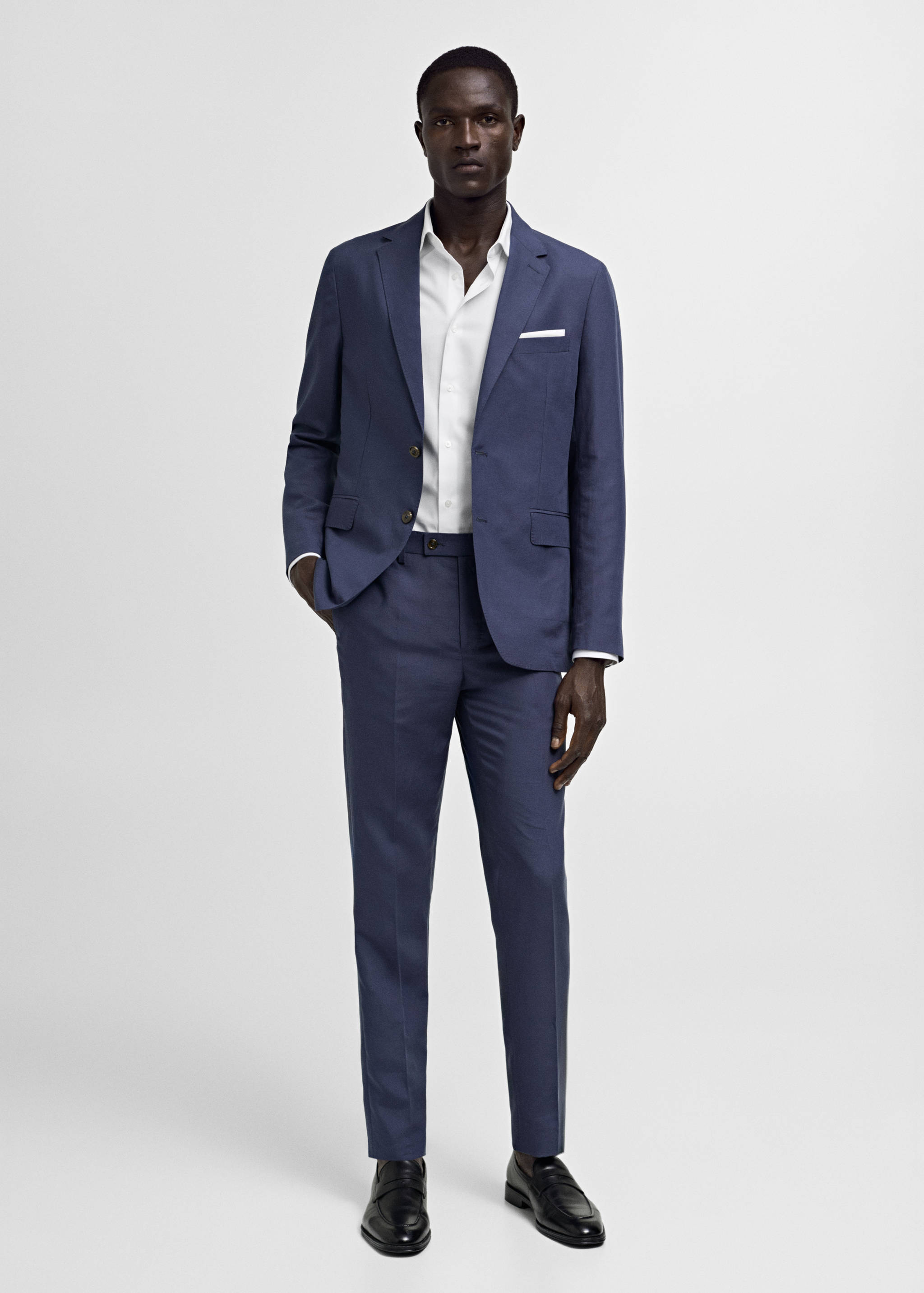 Slim Fit-Oberhemd aus Baumwoll-Popeline - Allgemeine Ansicht