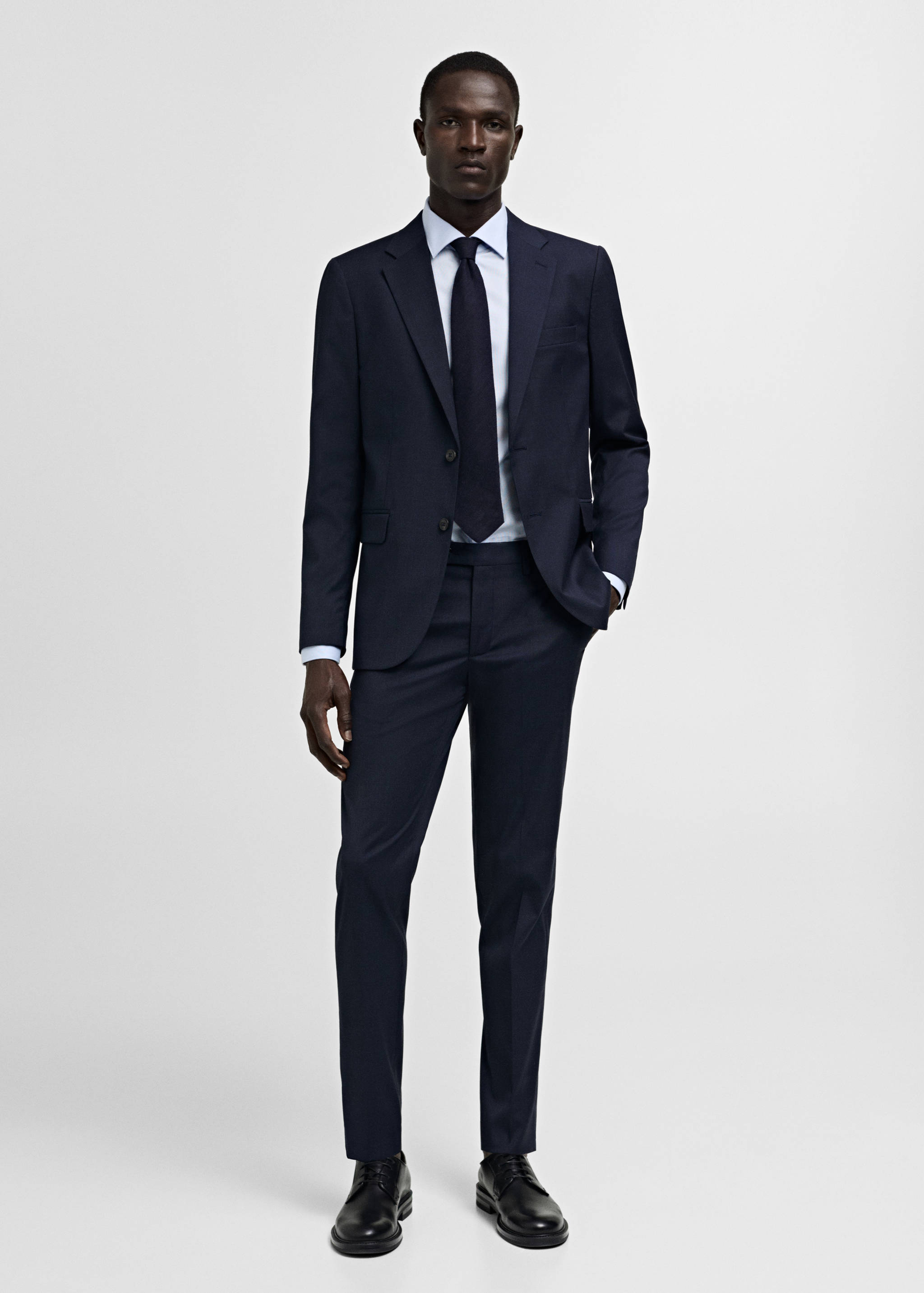 Slim Fit-Oberhemd aus Baumwoll-Popeline - Allgemeine Ansicht